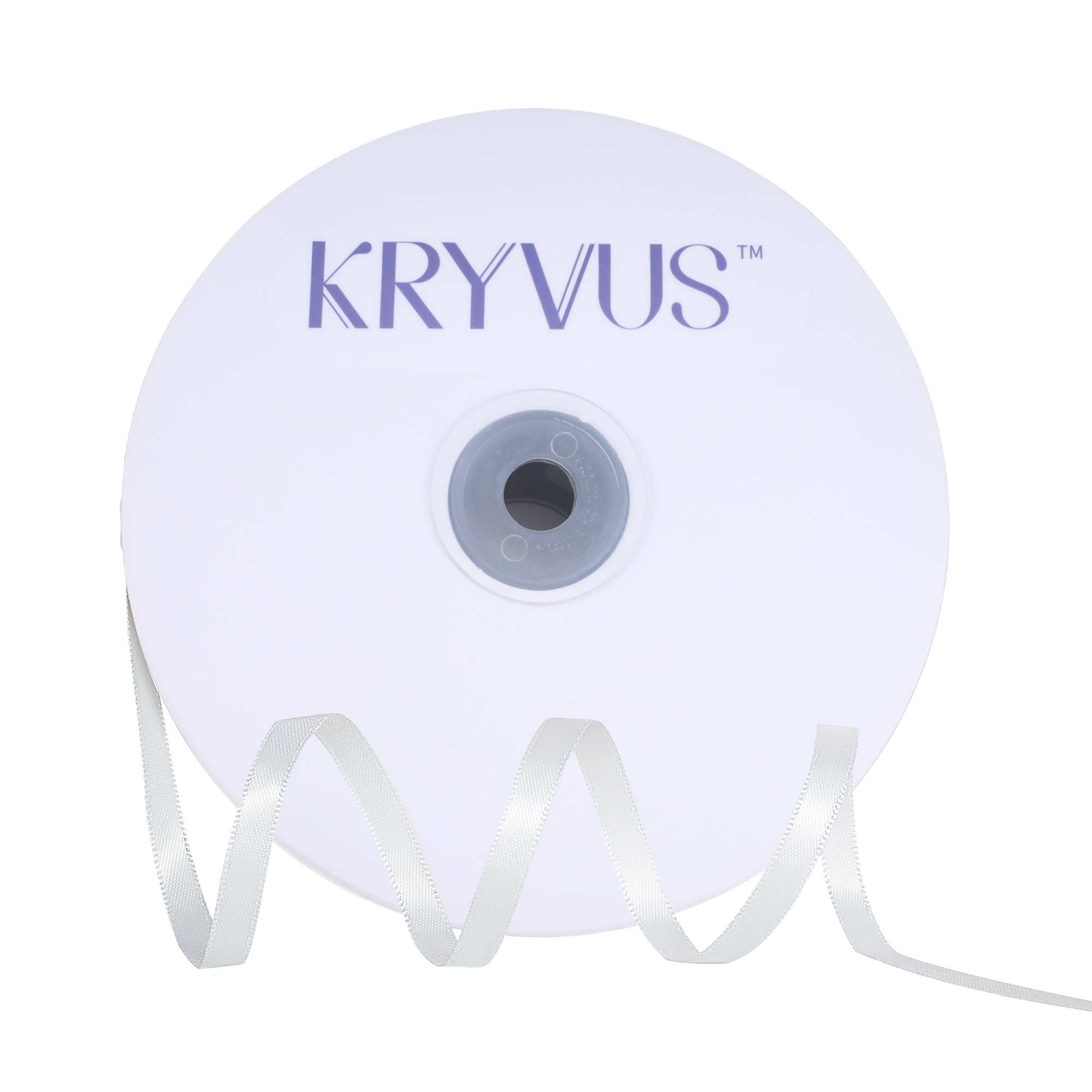 KRYVUS Double Faced 1/4" White Polyester Satin Ribbon Continuous 50 Yards Use for Bows Bouquet,Christmas Gift Wrapping,Floral Arrangement