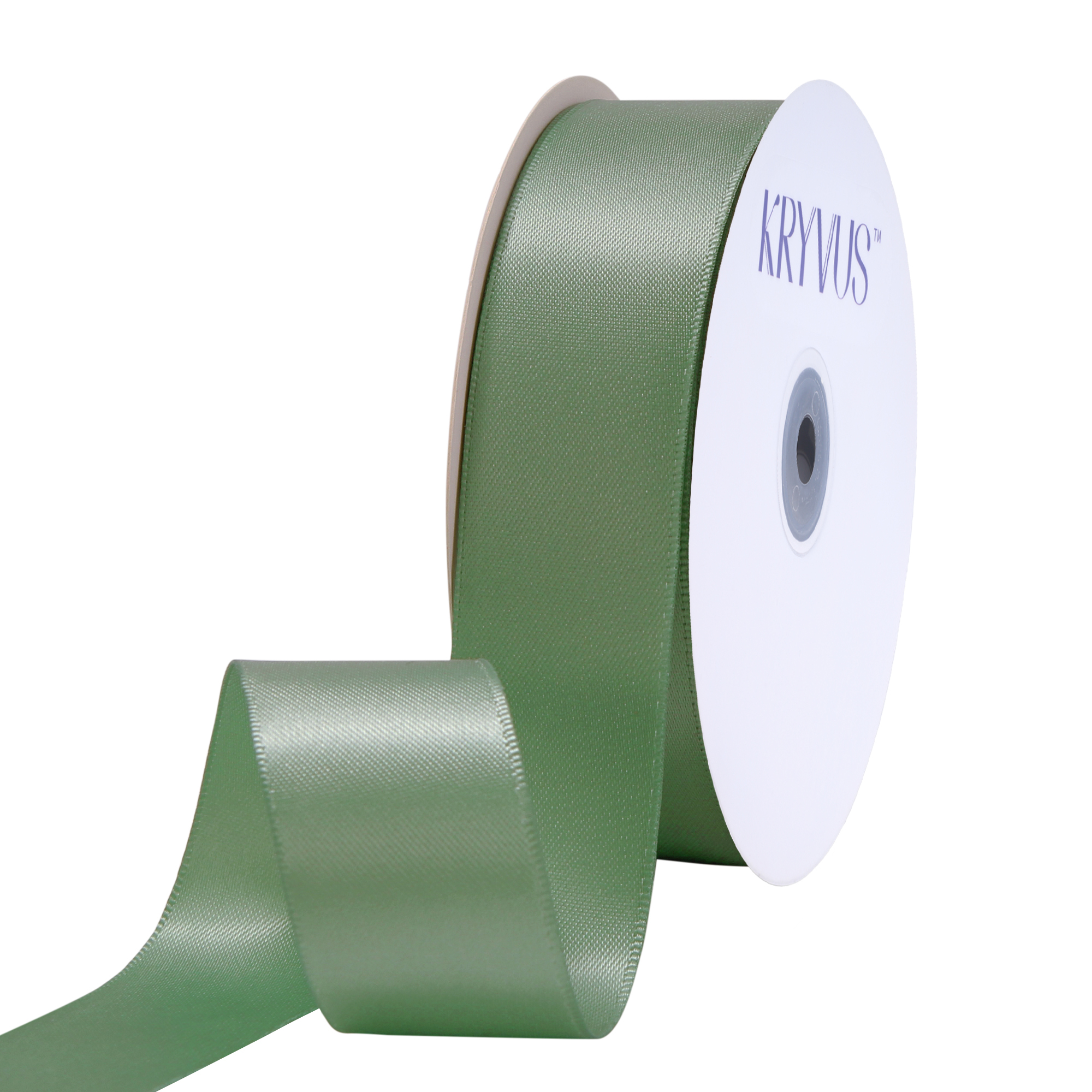 KRYVUS Double Faced 1" Sage Green Polyester Satin Ribbon Continuous 25 Yards Use for Bows Bouquet,Christmas Gift Wrapping,Floral Arrangement