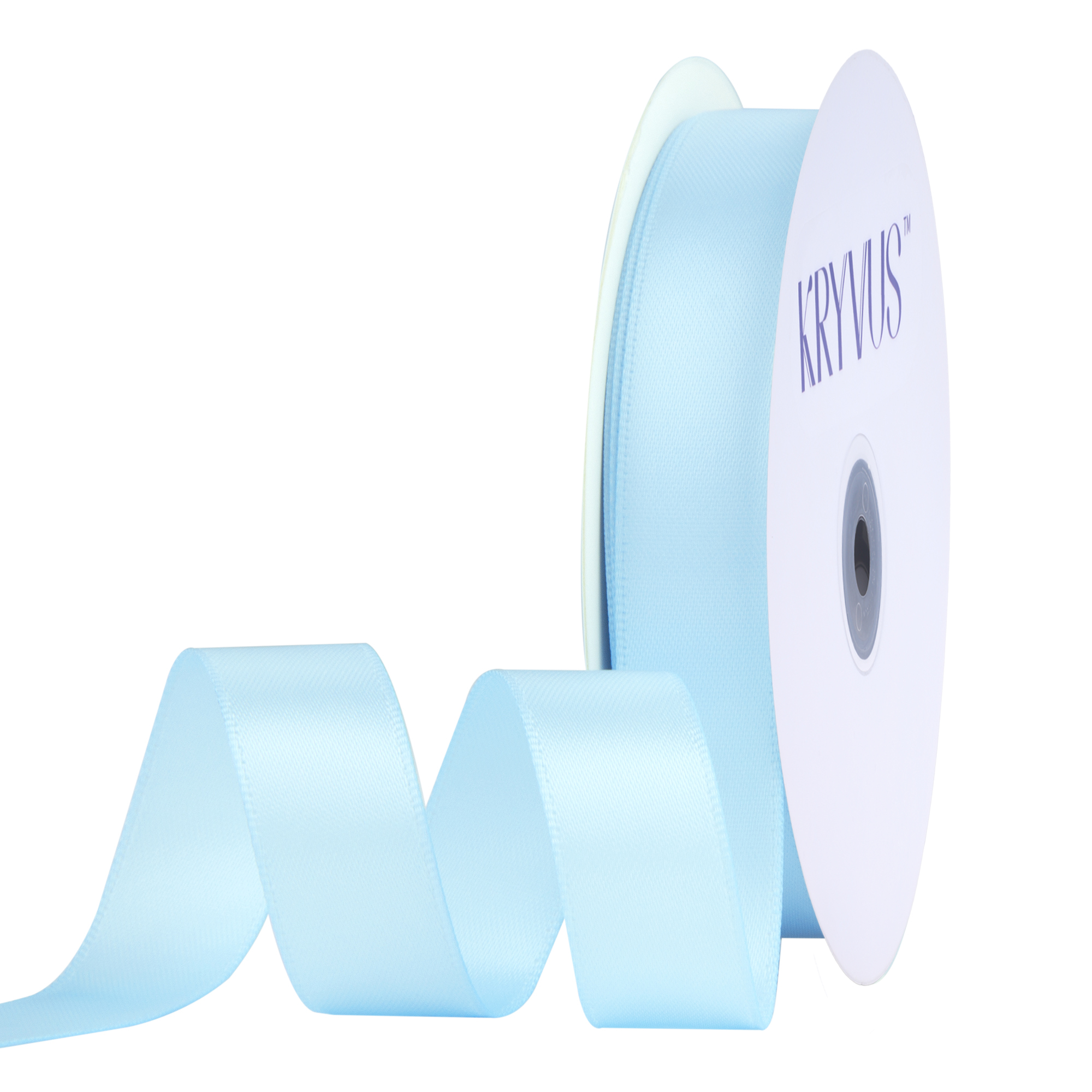 KRYVUS Double Faced 5/8" Light Blue Polyester Satin Ribbon Continuous 25 Yards Use for Bows Bouquet,Christmas Gift Wrapping,Floral Arrangement
