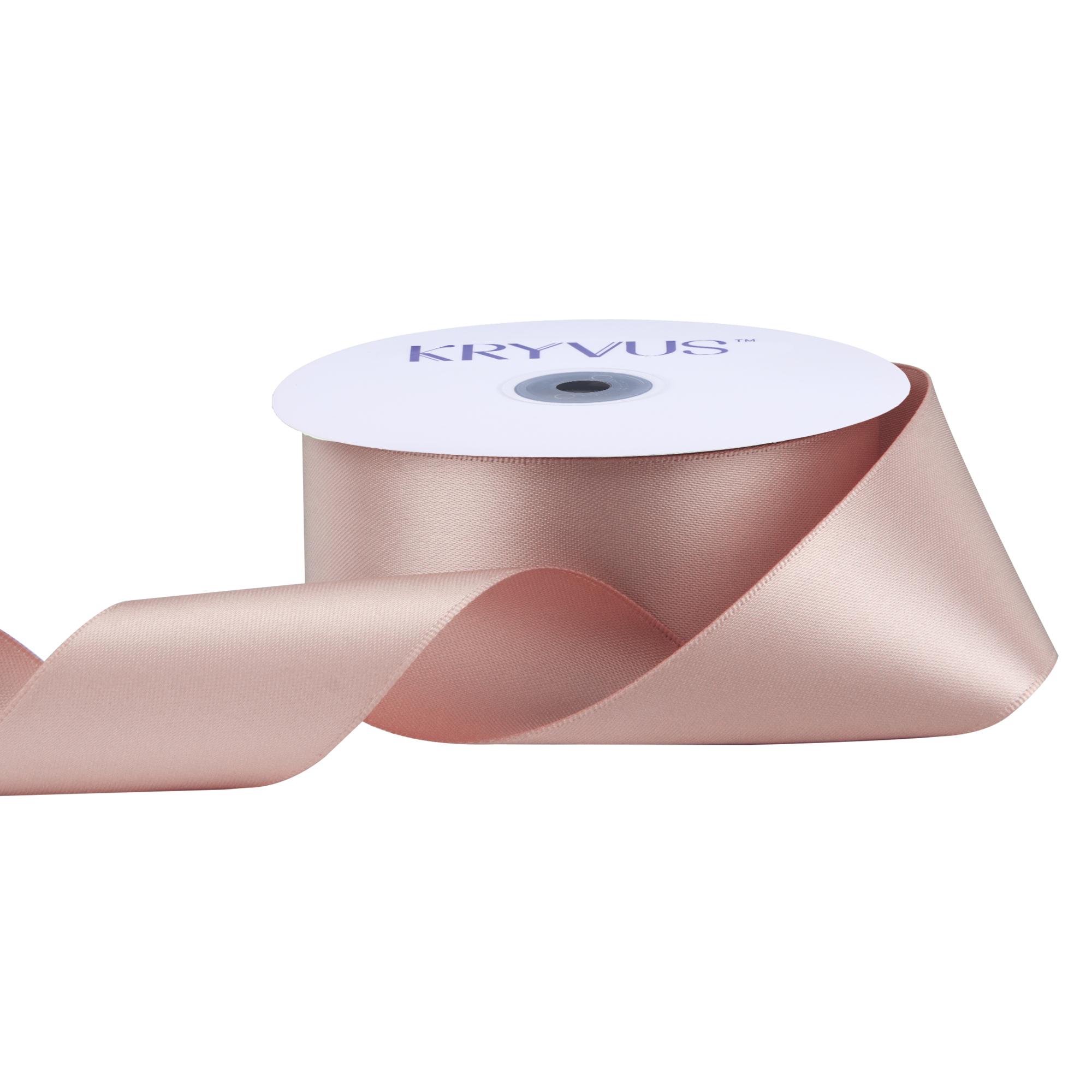 KRYVUS Double Faced 1-1/2" Rose Gold Polyester Satin Ribbon Continuous 25 Yards Use for Bows Bouquet,Christmas Gift Wrapping,Floral Arrangement