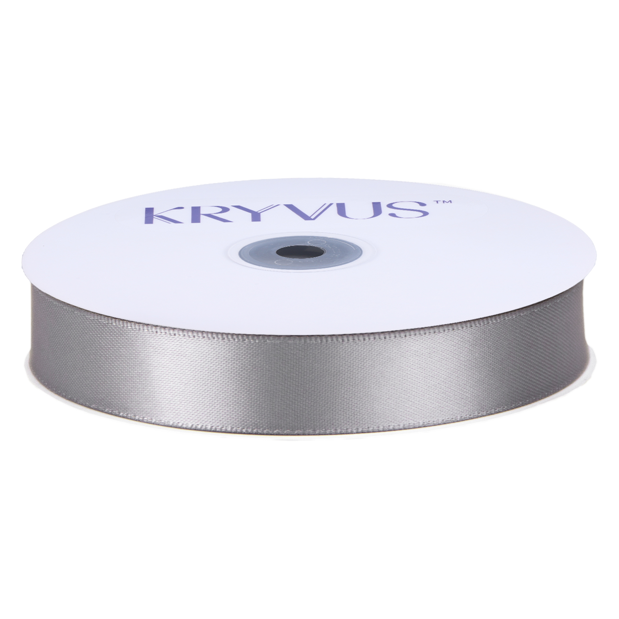 KRYVUS Double Faced 5/8" Silver Polyester Satin Ribbon Continuous 25 Yards Use for Bows Bouquet,Christmas Gift Wrapping,Floral Arrangement