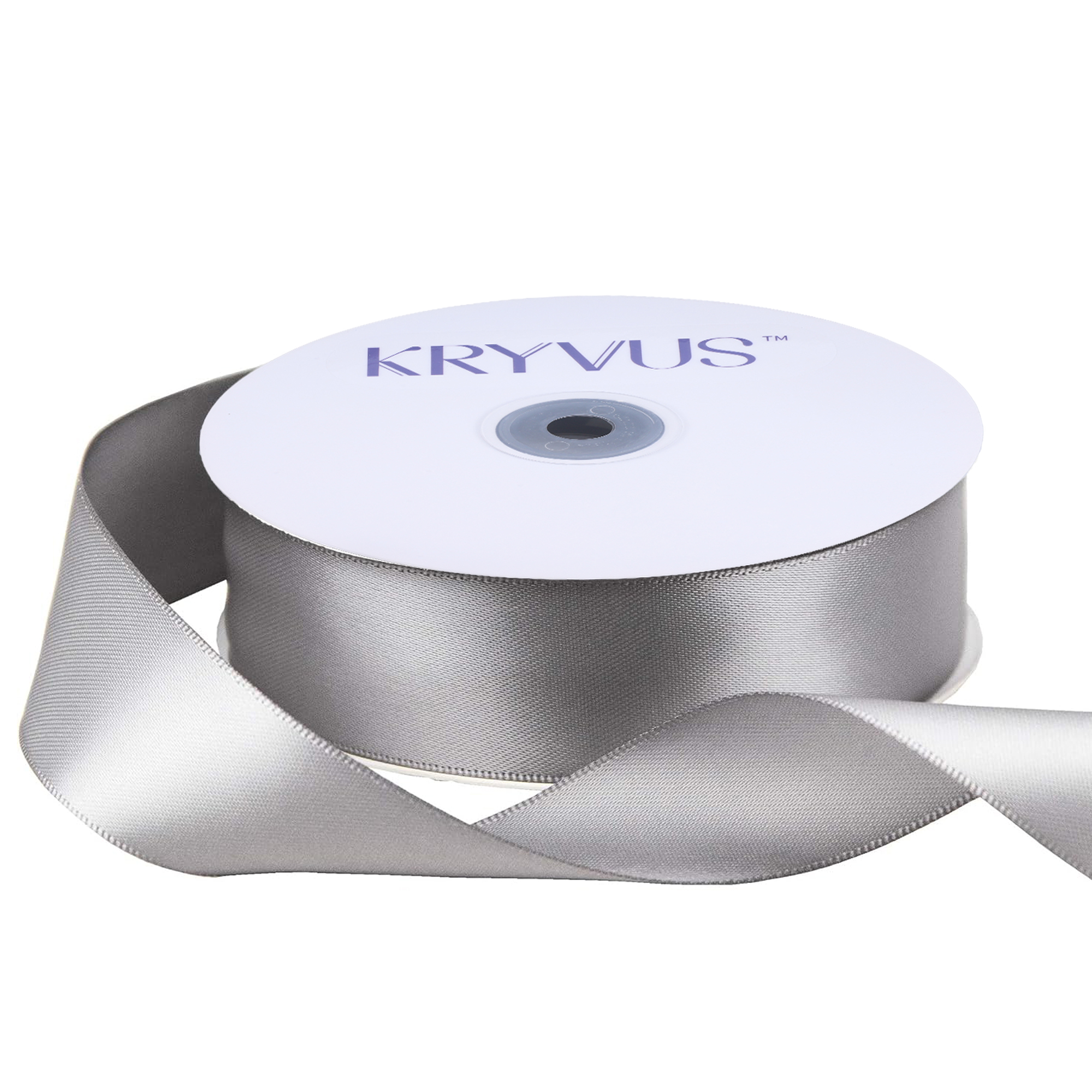 KRYVUS Double Faced 1" Silver Polyester Satin Ribbon Continuous 25 Yards Use for Bows Bouquet,Christmas Gift Wrapping,Floral Arrangement