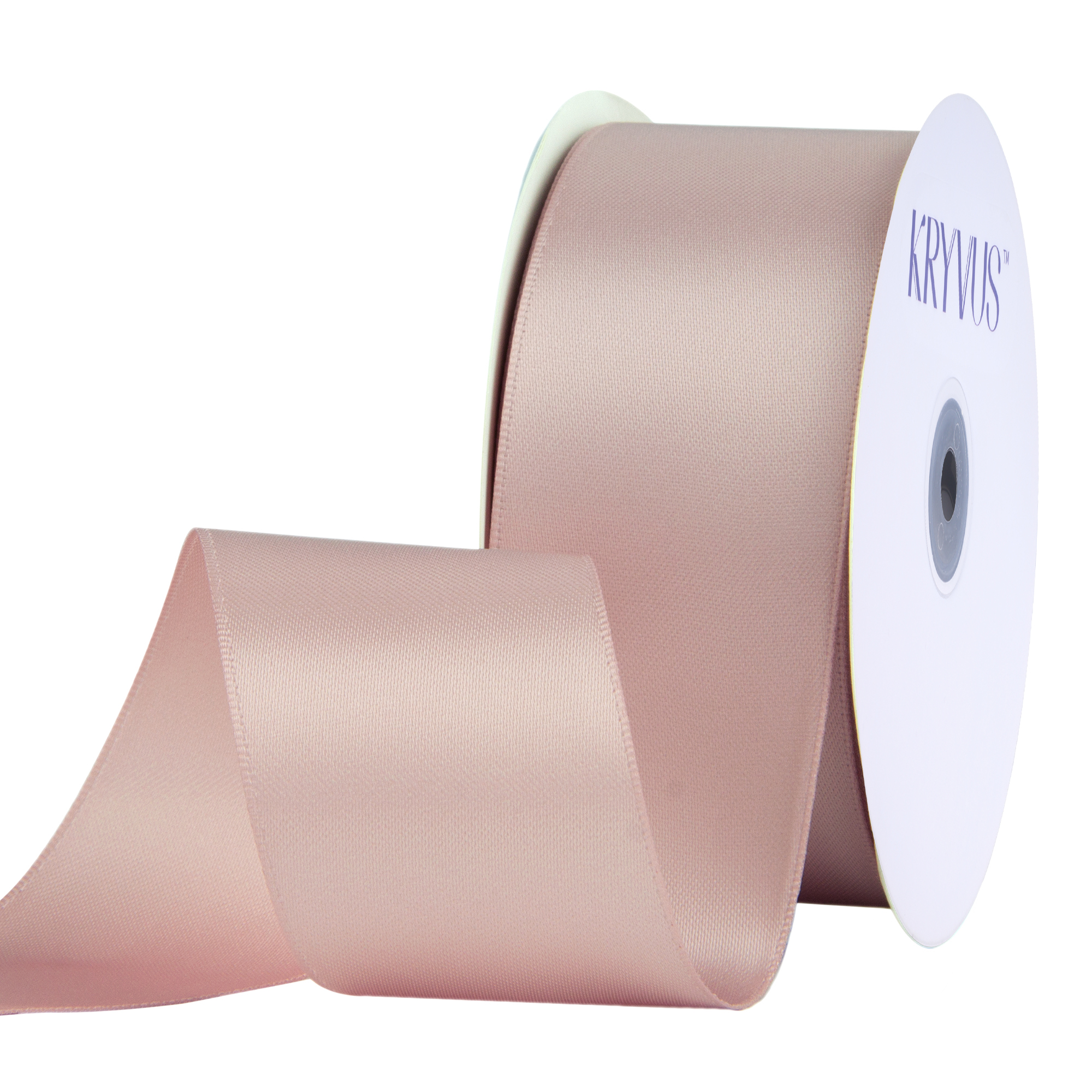 KRYVUS Double Faced 1-1/2" Rose Gold Polyester Satin Ribbon Continuous 25 Yards Use for Bows Bouquet,Christmas Gift Wrapping,Floral Arrangement