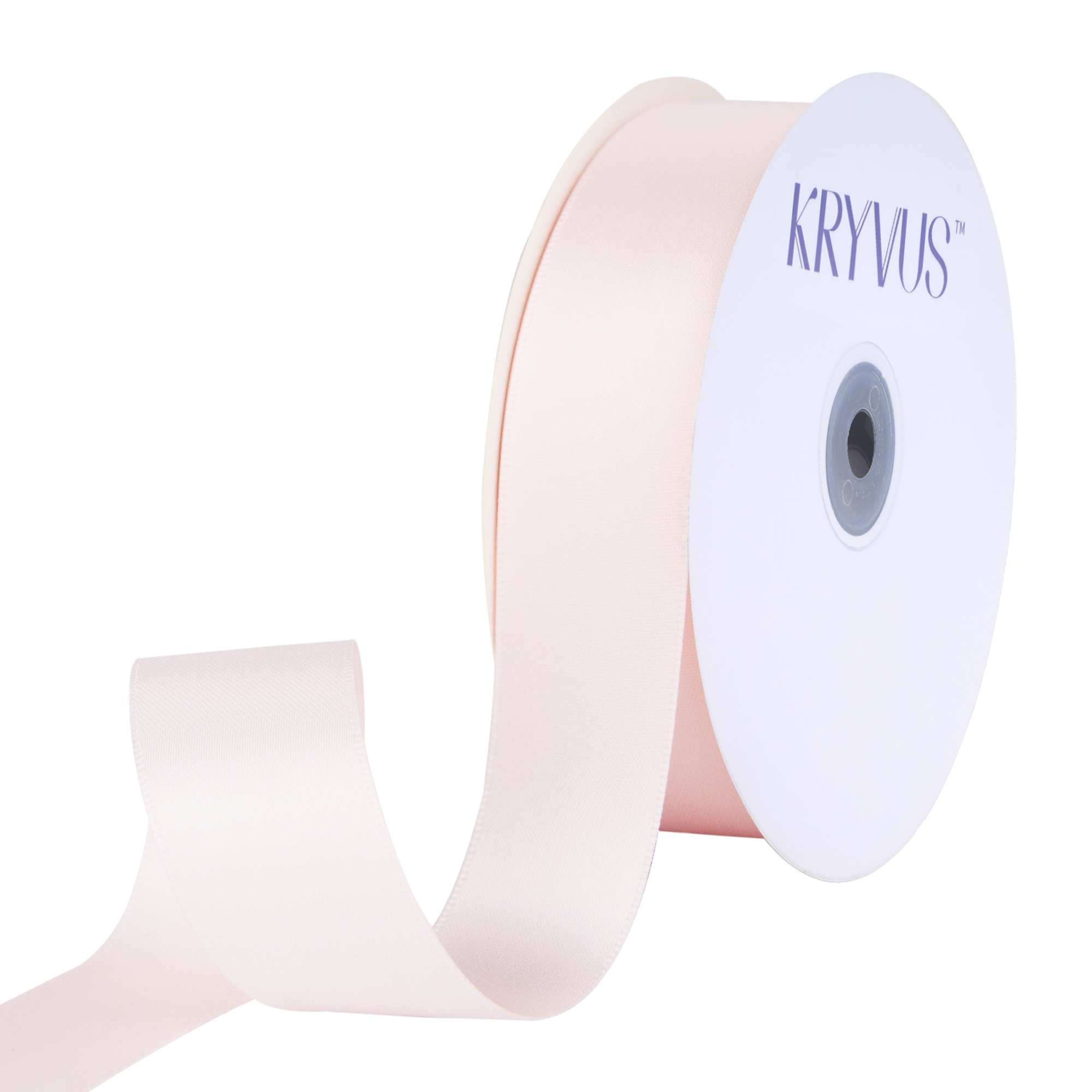 KRYVUS Double Faced 1" Blush Pink Polyester Satin Ribbon Continuous 25 Yards Use for Bows Bouquet,Christmas Gift Wrapping,Floral Arrangement