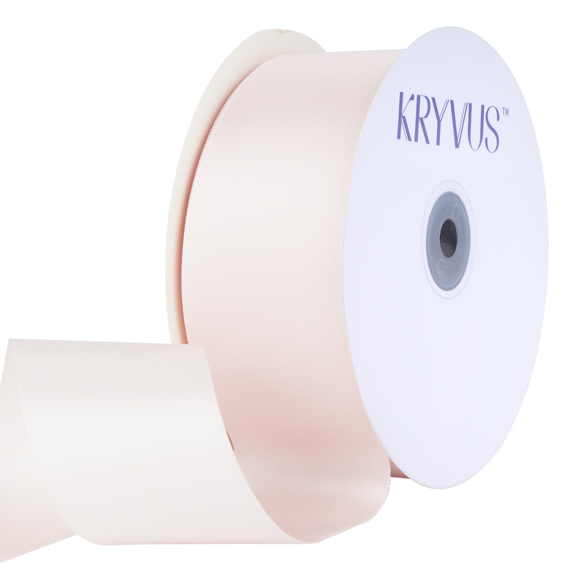 KRYVUS Double Faced 1-1/2" Blush Pink Polyester Satin Ribbon Continuous 25 Yards Use for Bows Bouquet,Christmas Gift Wrapping,Floral Arrangement
