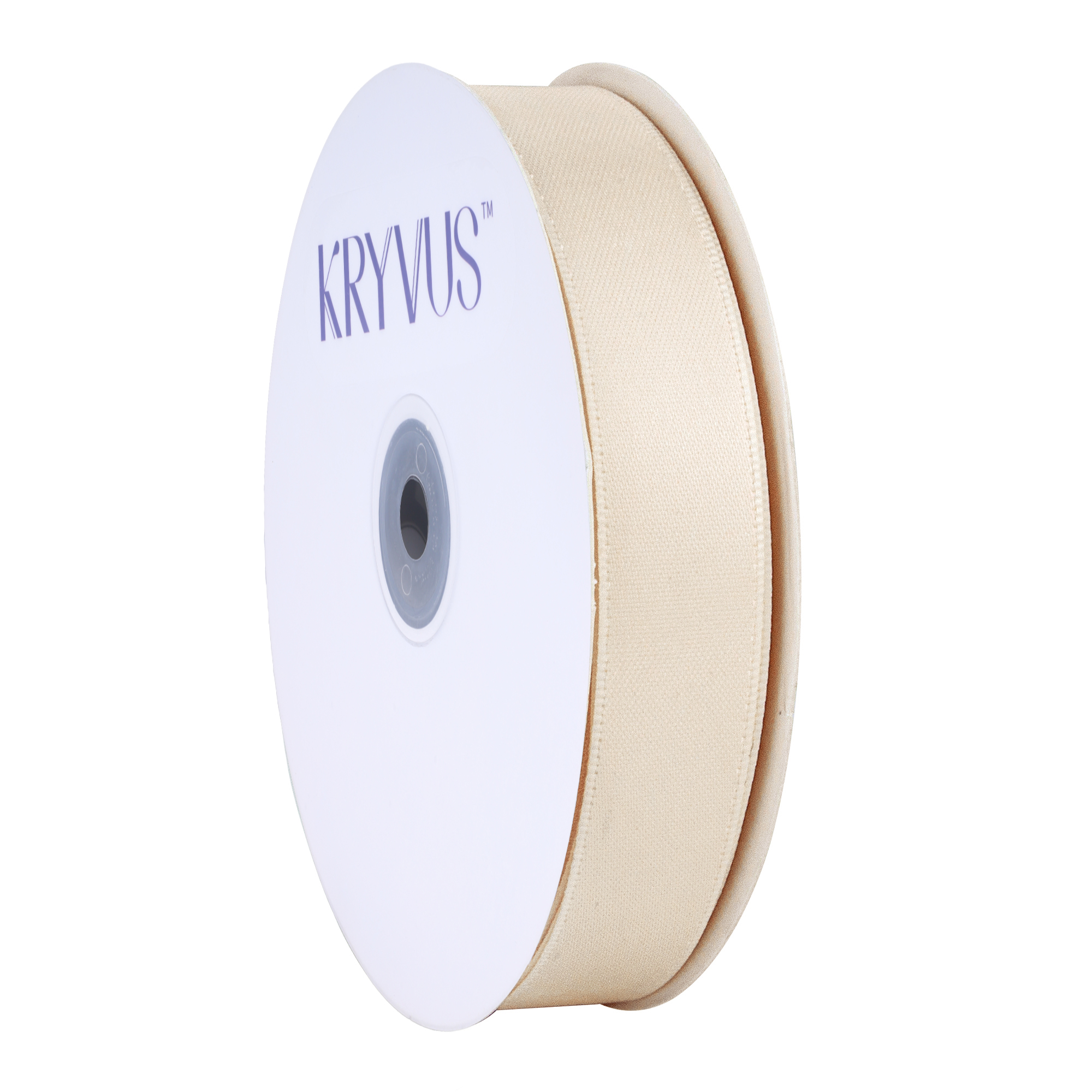 KRYVUS Double Faced 5/8" Beige Polyester Satin Ribbon Continuous 25 Yards Use for Bows Bouquet,Christmas Gift Wrapping,Floral Arrangement