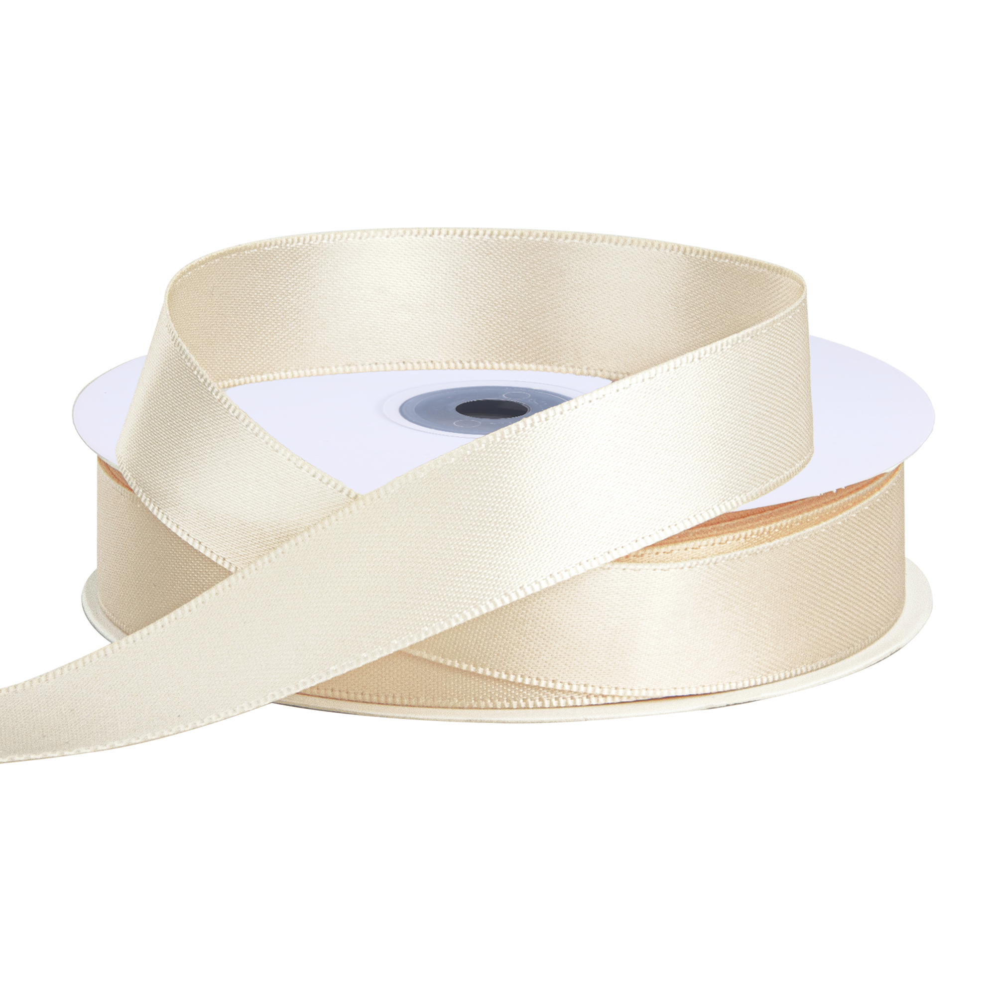 KRYVUS Double Faced 5/8" Beige Polyester Satin Ribbon Continuous 25 Yards Use for Bows Bouquet,Christmas Gift Wrapping,Floral Arrangement
