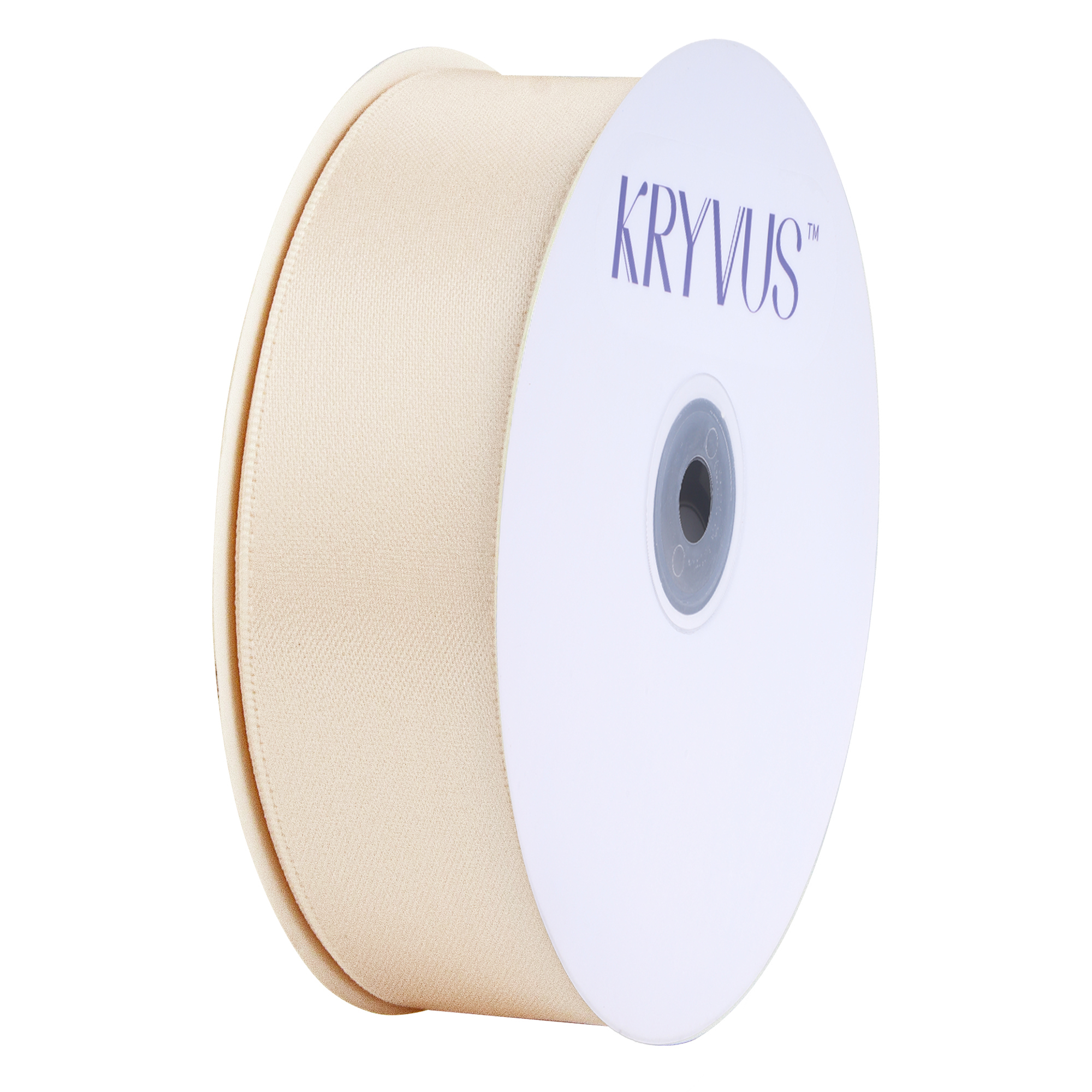 KRYVUS Double Faced 1" Beige Polyester Satin Ribbon Continuous 25 Yards Use for Bows Bouquet,Christmas Gift Wrapping,Floral Arrangement