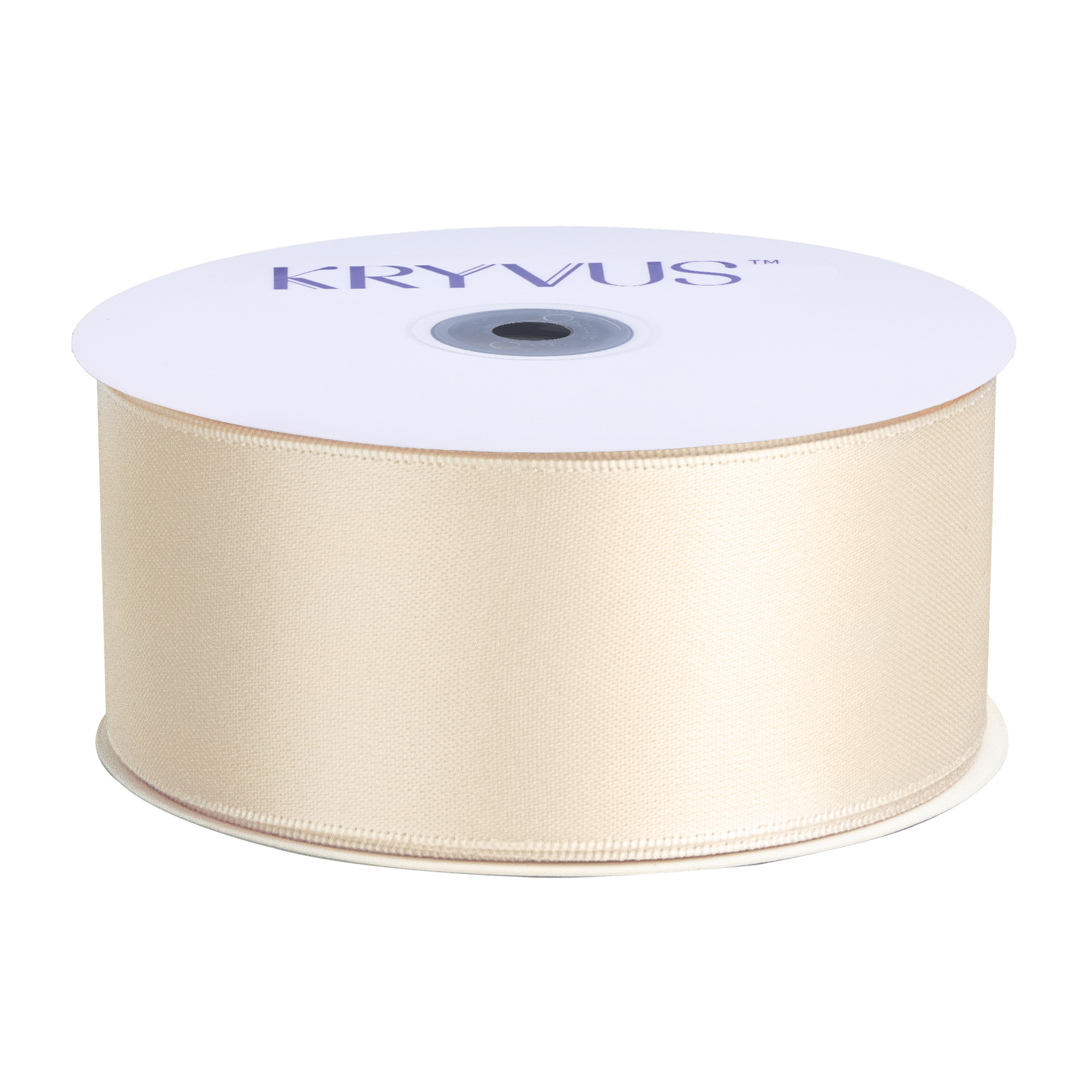 KRYVUS Double Faced 1-1/2" Beige Polyester Satin Ribbon Continuous 25 Yards Use for Bows Bouquet,Christmas Gift Wrapping,Floral Arrangement
