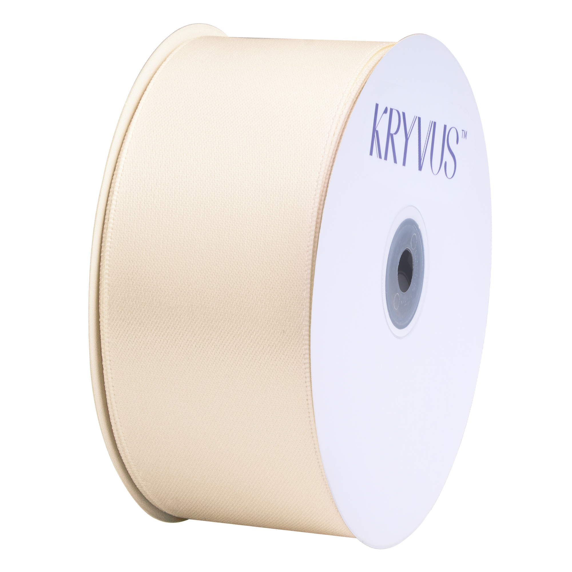 KRYVUS Double Faced 1-1/2" Beige Polyester Satin Ribbon Continuous 25 Yards Use for Bows Bouquet,Christmas Gift Wrapping,Floral Arrangement