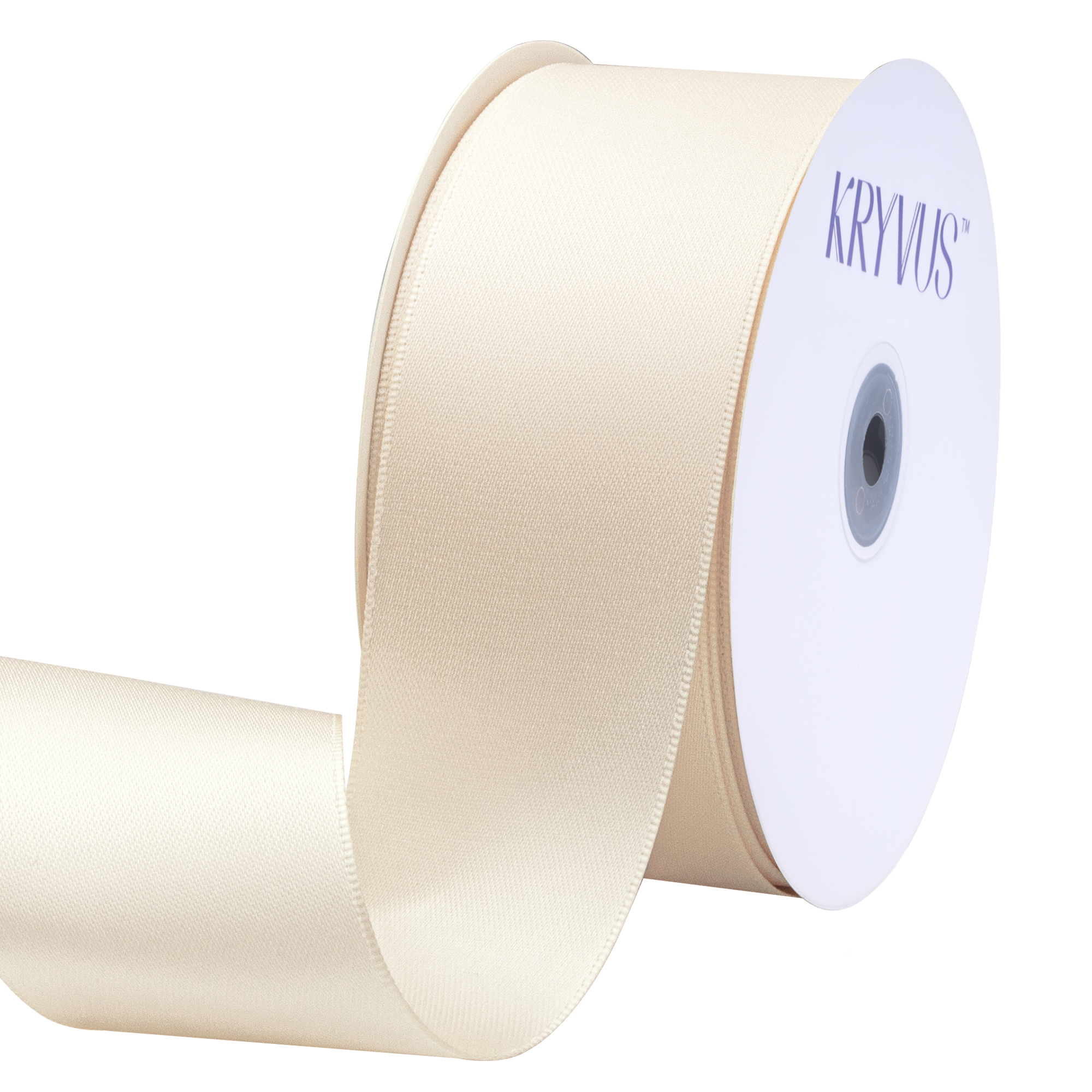 KRYVUS Double Faced 1-1/2" Beige Polyester Satin Ribbon Continuous 25 Yards Use for Bows Bouquet,Christmas Gift Wrapping,Floral Arrangement