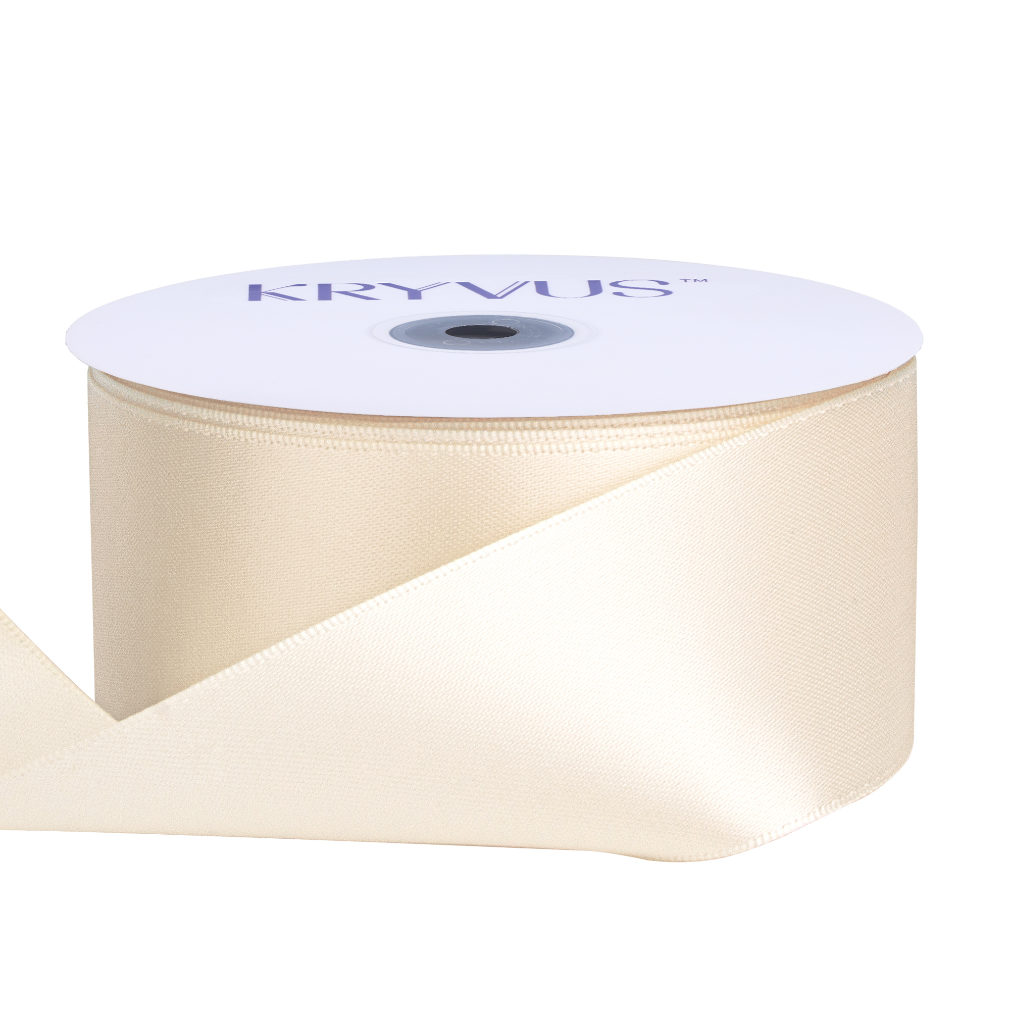 KRYVUS Double Faced 1-1/2" Beige Polyester Satin Ribbon Continuous 25 Yards Use for Bows Bouquet,Christmas Gift Wrapping,Floral Arrangement