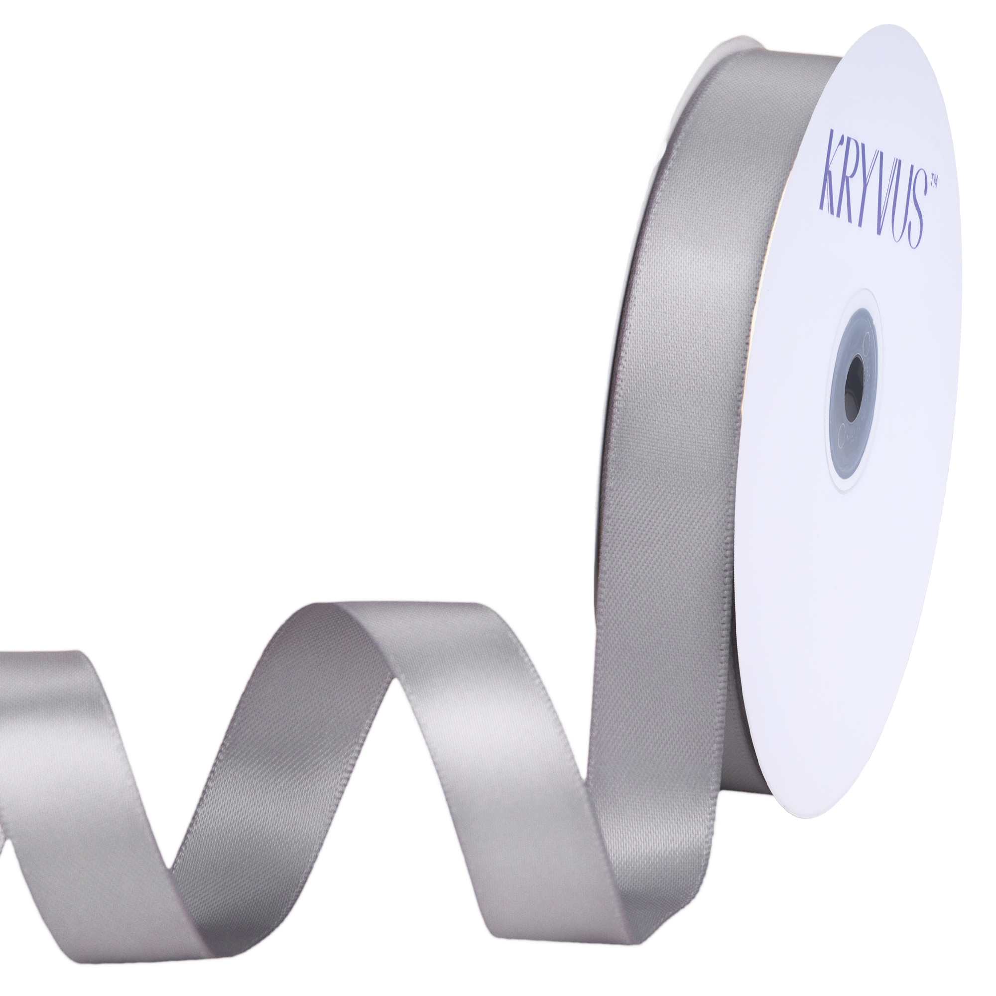 KRYVUS Double Faced 5/8" Silver Polyester Satin Ribbon Continuous 25 Yards Use for Bows Bouquet,Christmas Gift Wrapping,Floral Arrangement