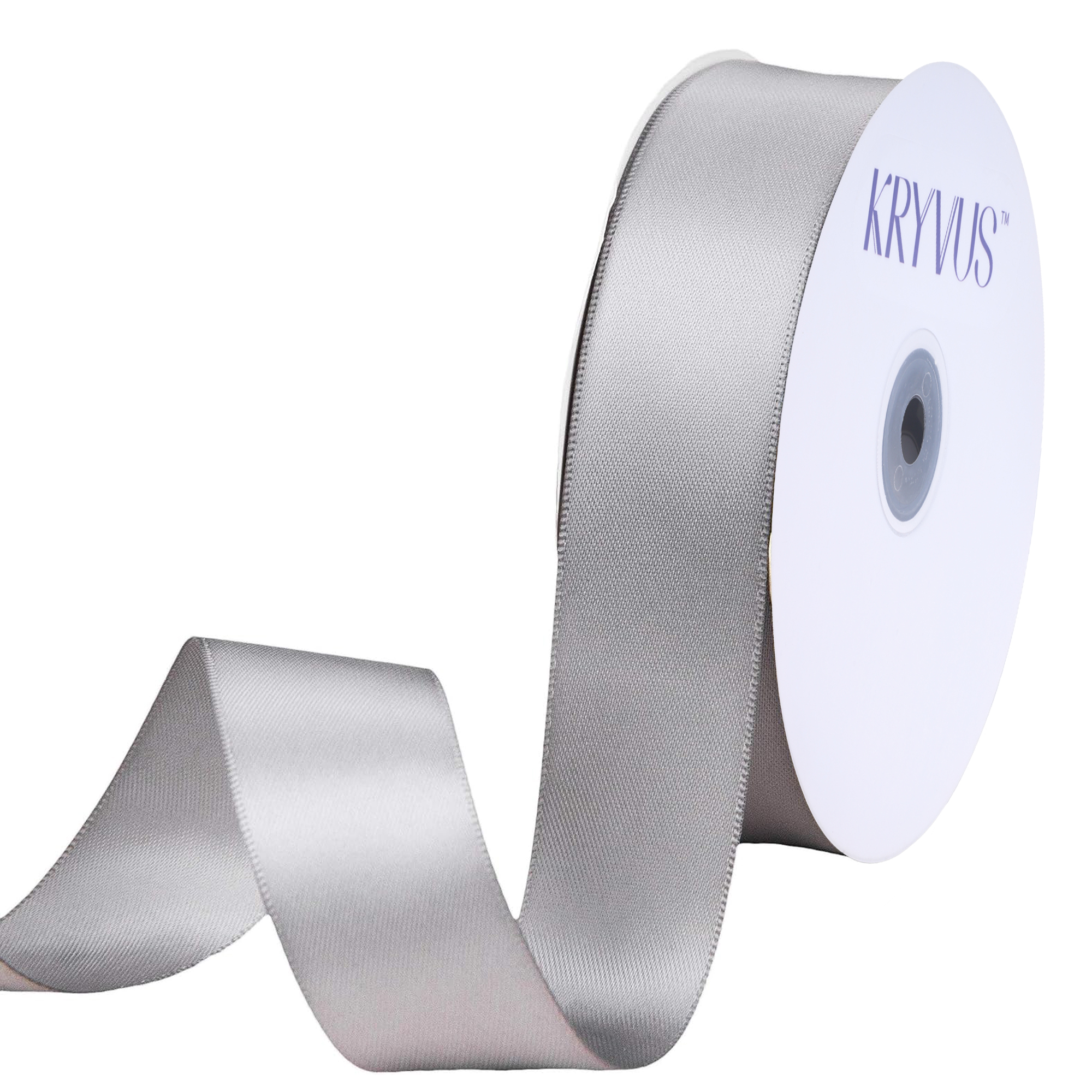 KRYVUS Double Faced 1" Silver Polyester Satin Ribbon Continuous 25 Yards Use for Bows Bouquet,Christmas Gift Wrapping,Floral Arrangement