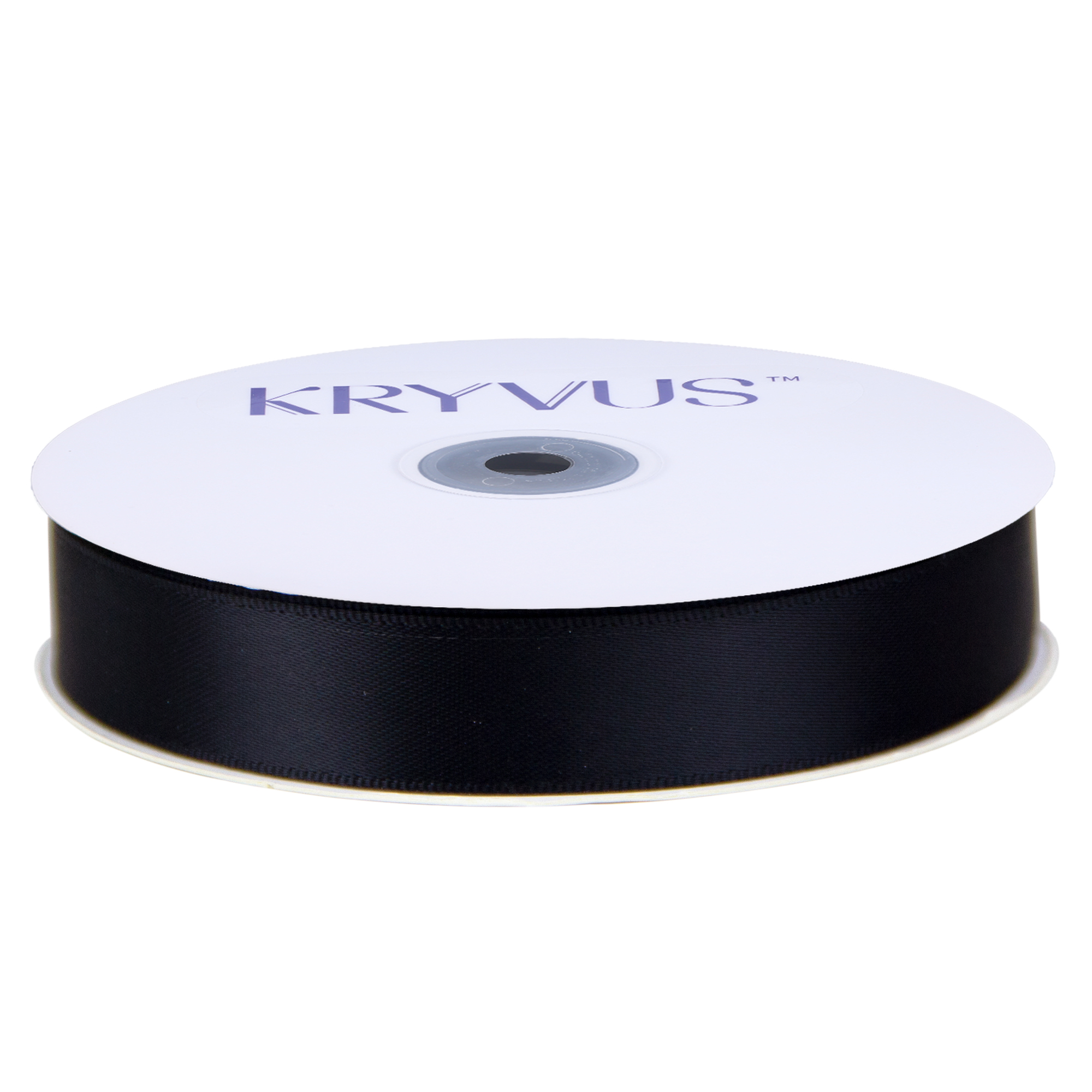 KRYVUS Double Faced 5/8" Black Polyester Satin Ribbon Continuous 25 Yards Use for Bows Bouquet,Christmas Gift Wrapping,Floral Arrangement