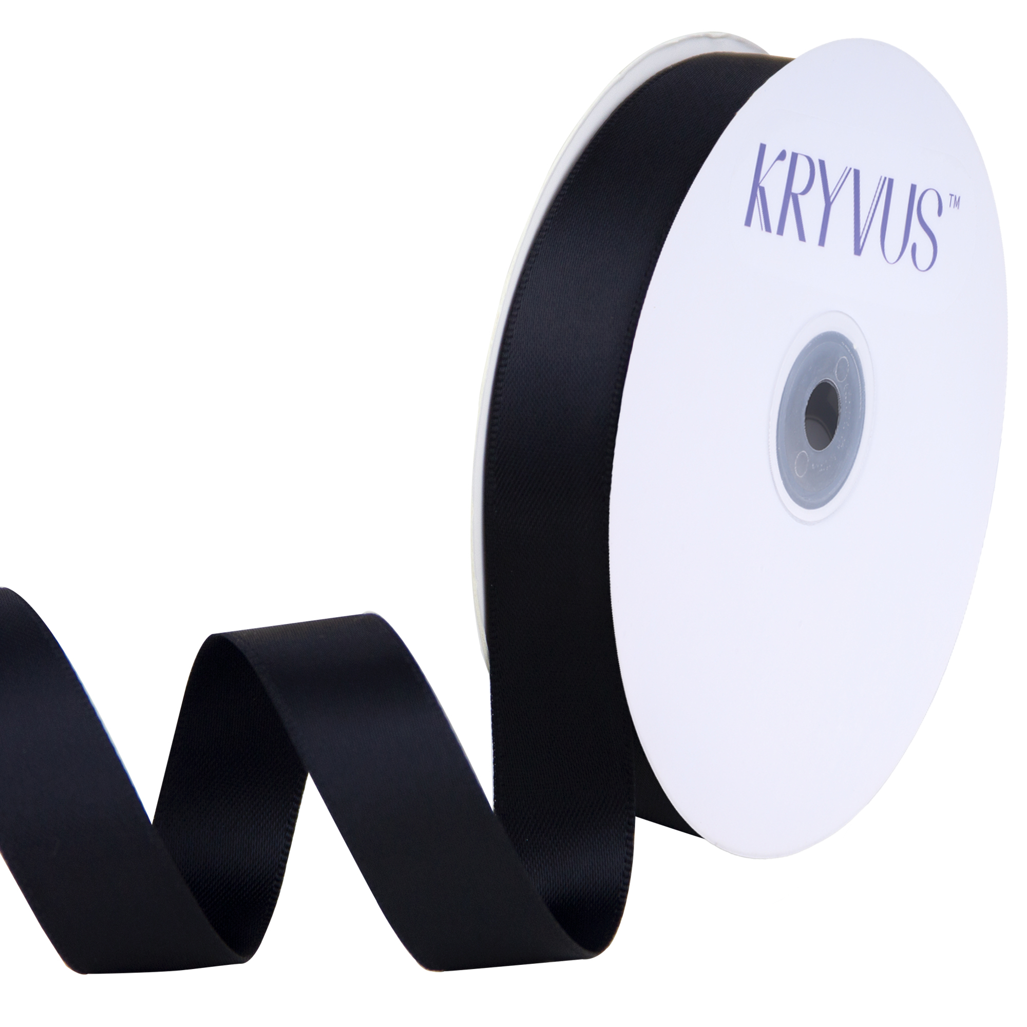 KRYVUS Double Faced 5/8" Black Polyester Satin Ribbon Continuous 25 Yards Use for Bows Bouquet,Christmas Gift Wrapping,Floral Arrangement