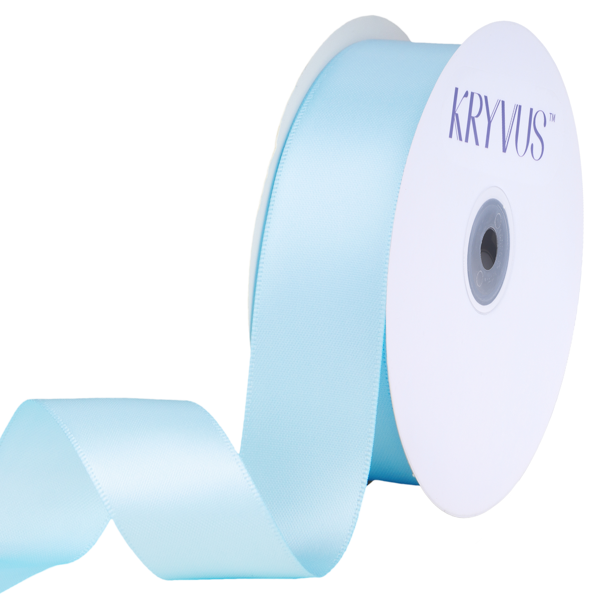 KRYVUS Double Faced 1" Light Blue Polyester Satin Ribbon Continuous 25 Yards Use for Bows Bouquet,Christmas Gift Wrapping,Floral Arrangement