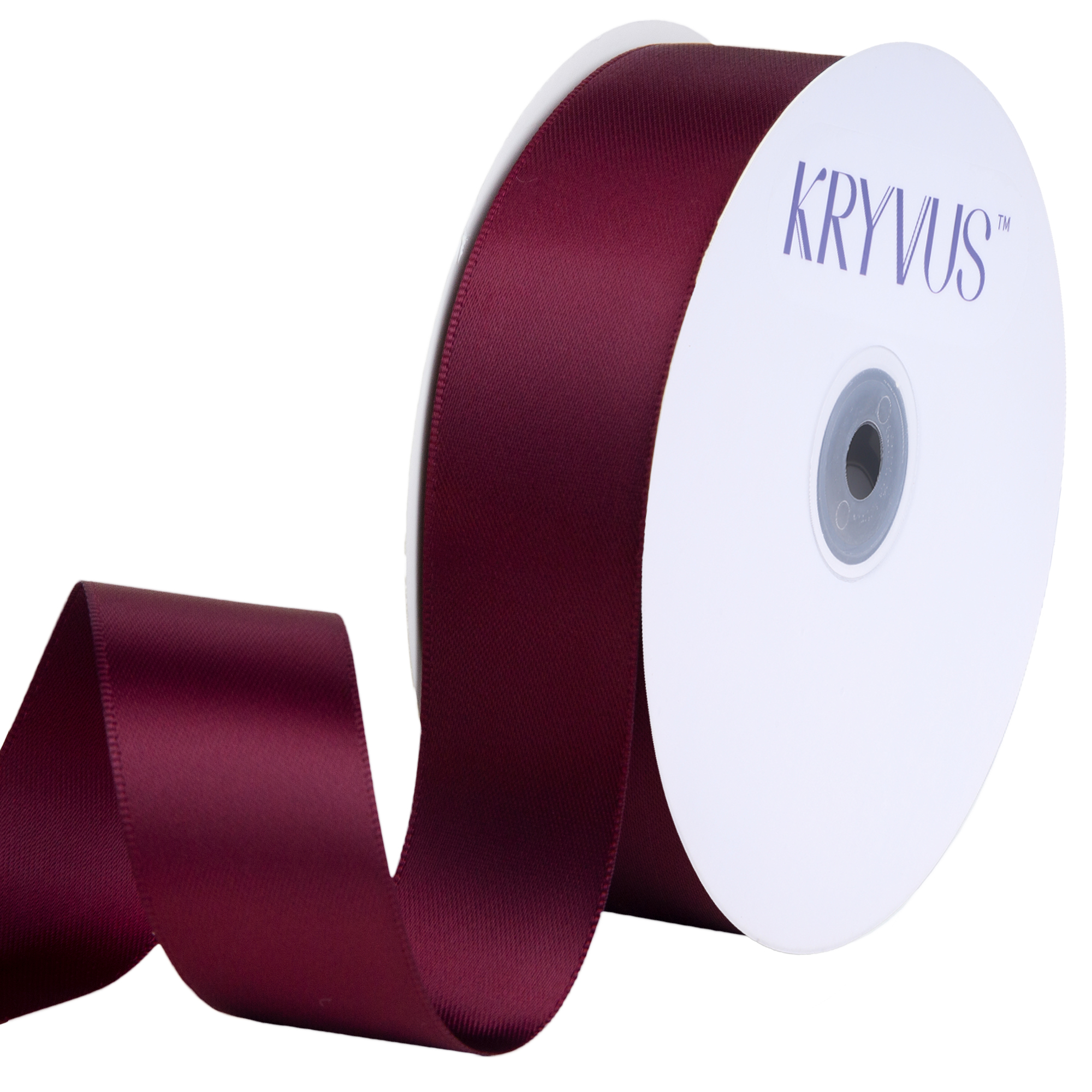 KRYVUS Double Faced 1" Burgundy Polyester Satin Ribbon Continuous 25 Yards Use for Bows Bouquet,Christmas Gift Wrapping,Floral Arrangement