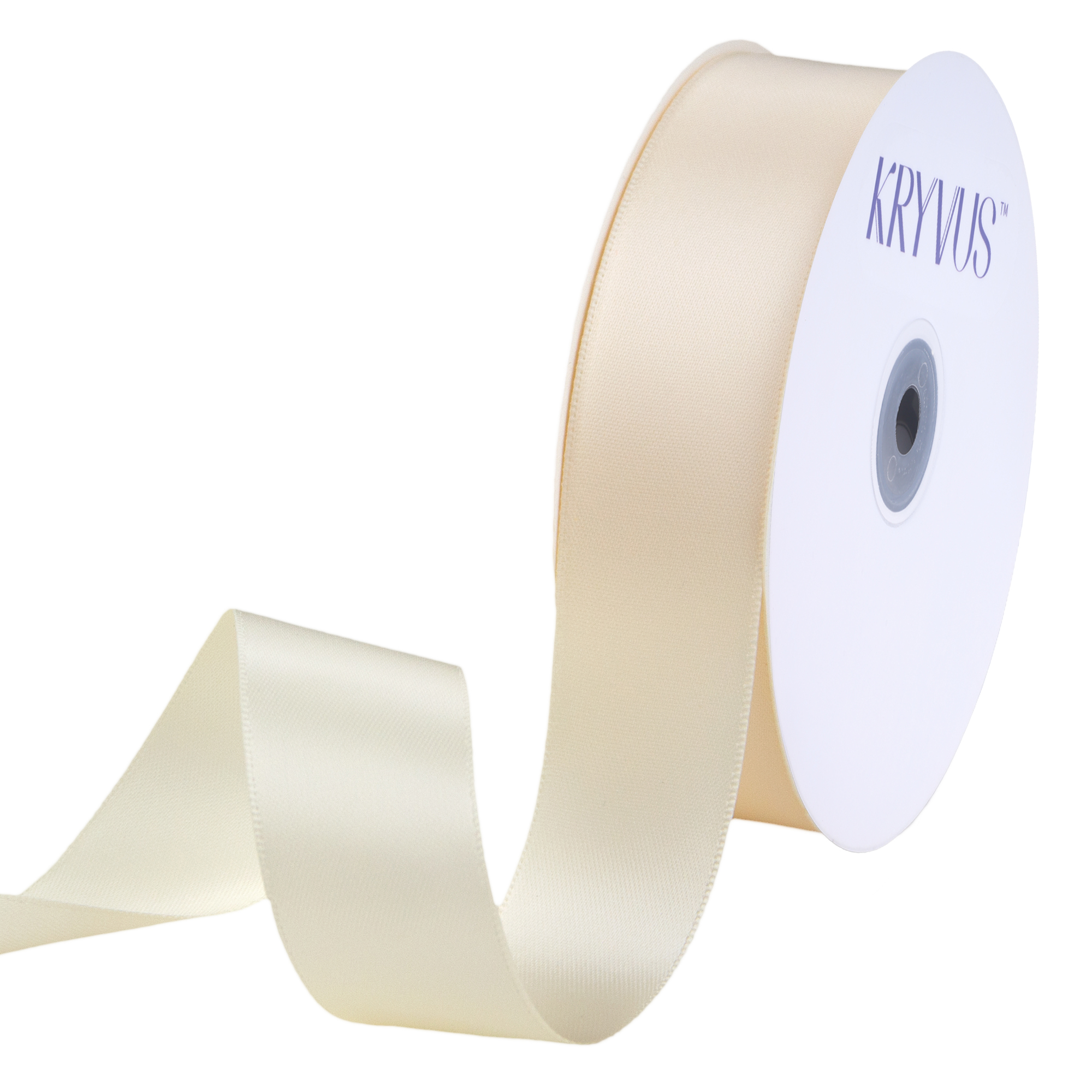 KRYVUS Double Faced 1" Cream Polyester Satin Ribbon Continuous 25 Yards Use for Bows Bouquet,Christmas Gift Wrapping,Floral Arrangement