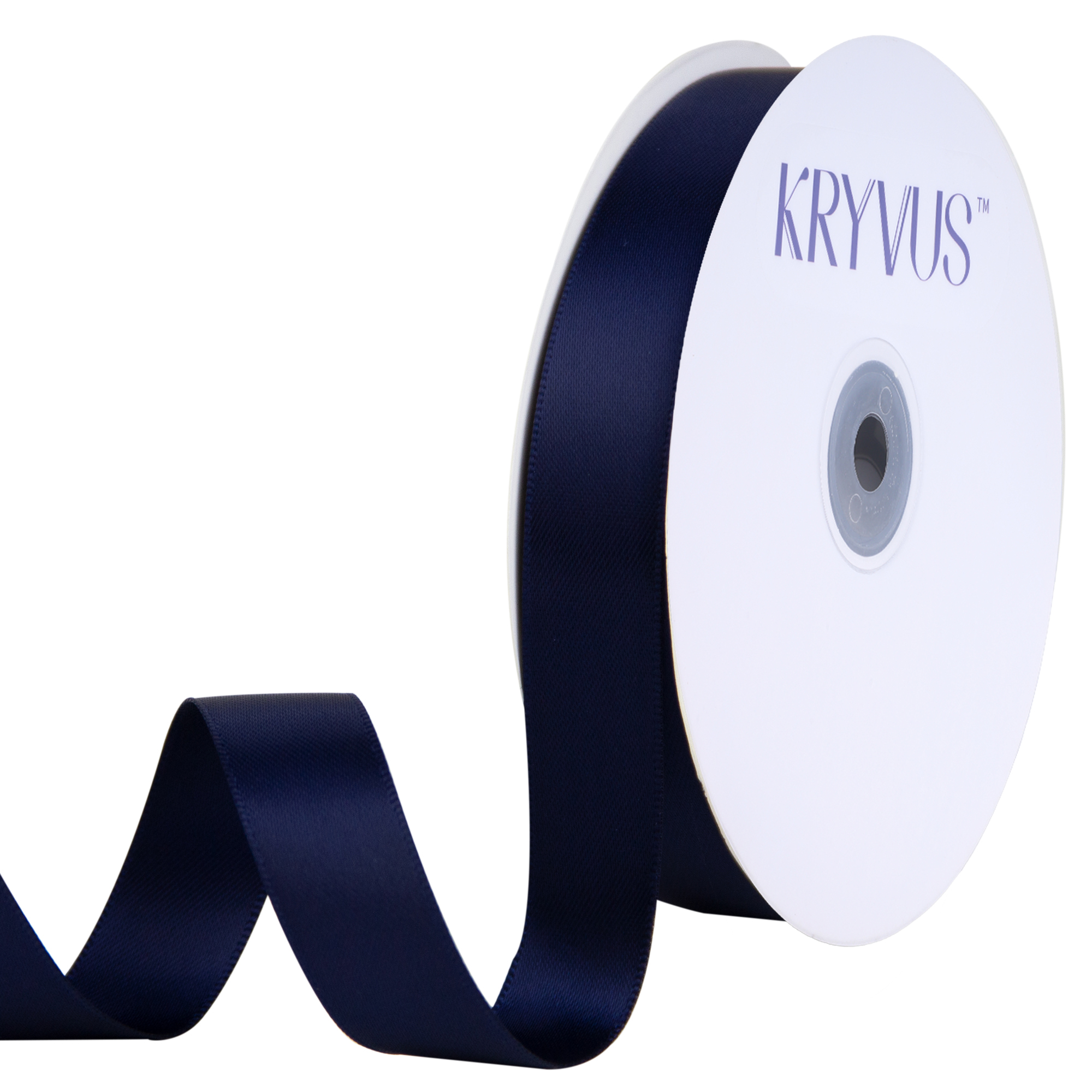 KRYVUS Double Faced 5/8" Navy Blue Polyester Satin Ribbon Continuous 25 Yards Use for Bows Bouquet,Christmas Gift Wrapping,Floral Arrangement