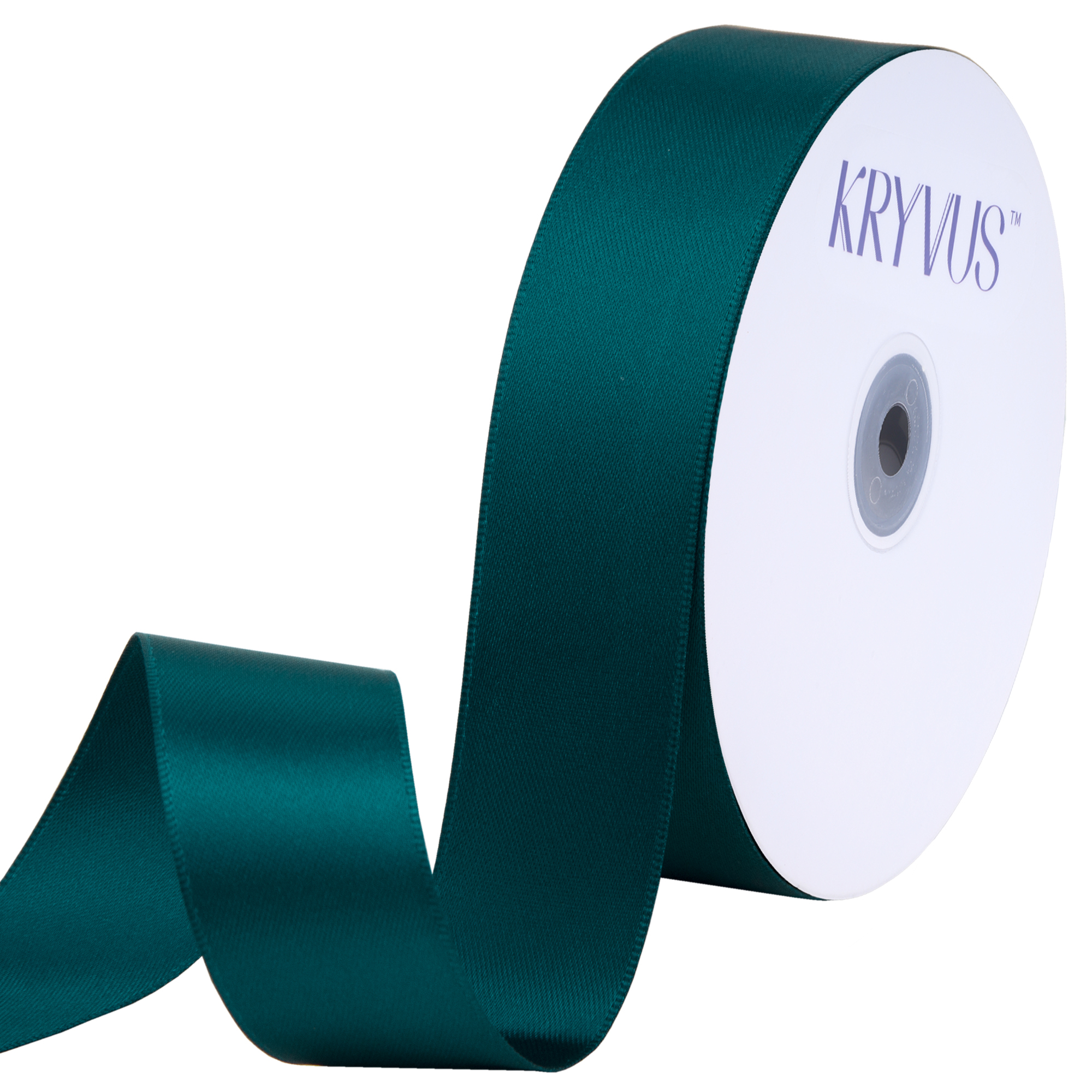 KRYVUS Double Faced 1" Teal Polyester Satin Ribbon Continuous 25 Yards Use for Bows Bouquet,Christmas Gift Wrapping,Floral Arrangement