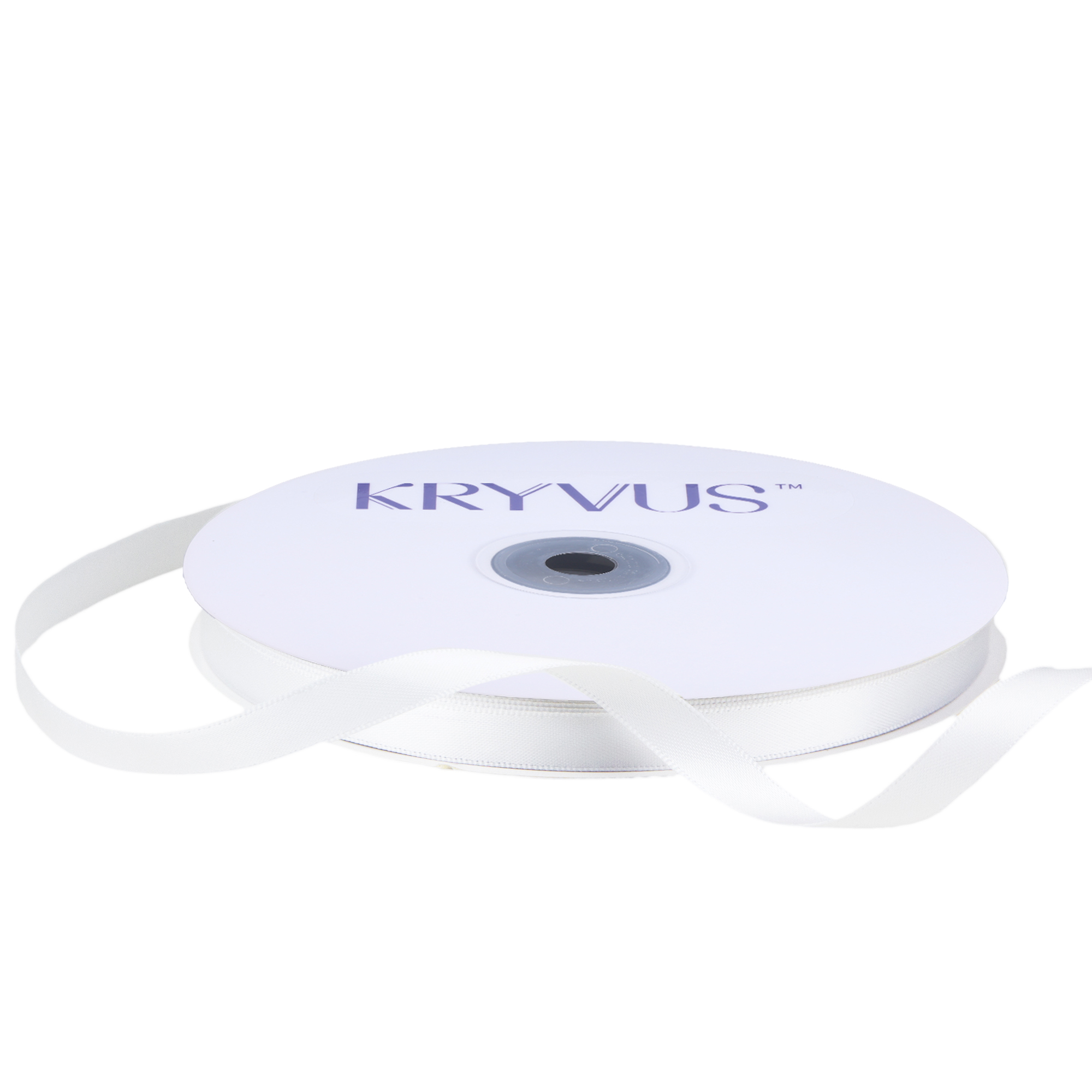 KRYVUS Double Faced 3/8" White Polyester Satin Ribbon Continuous 50 Yards Use for Bows Bouquet,Christmas Gift Wrapping,Floral Arrangement