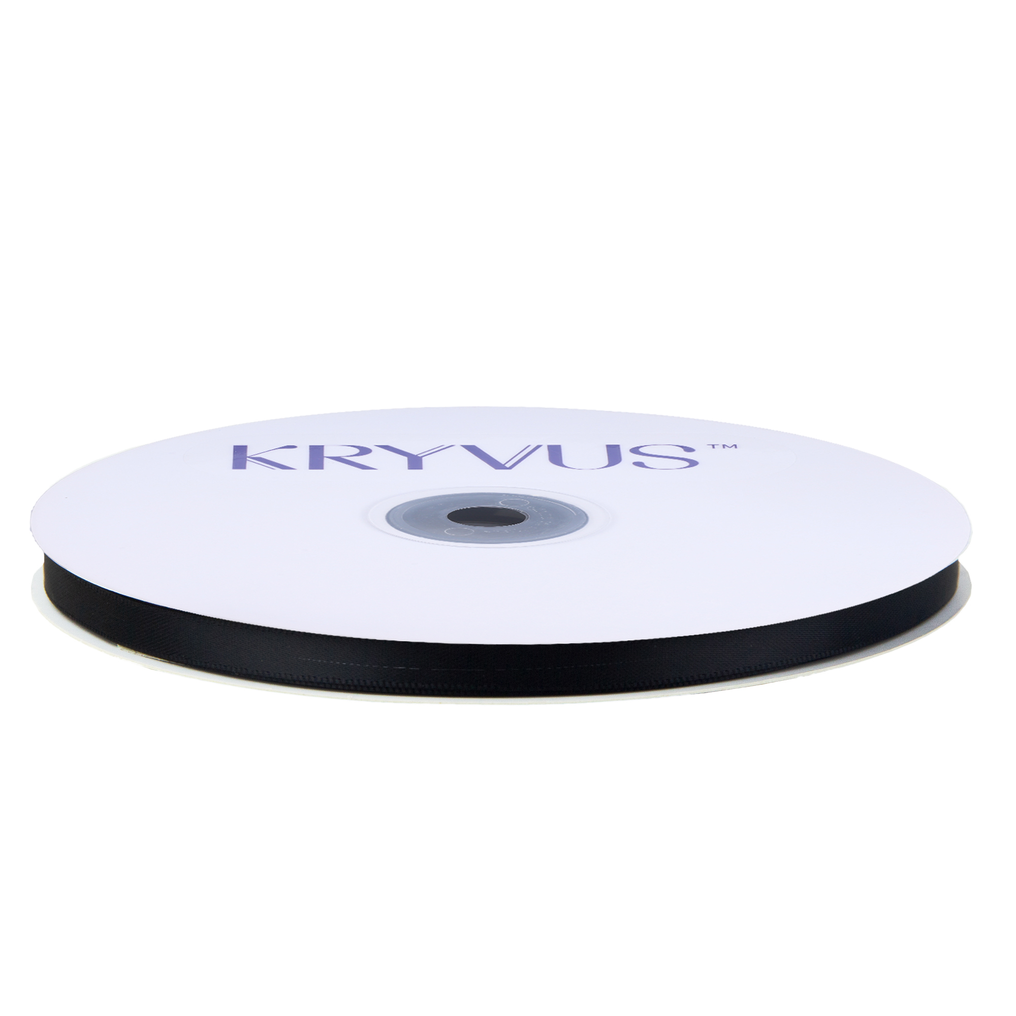 KRYVUS Double Faced 1/4" Black Polyester Satin Ribbon Continuous 50 Yards Use for Bows Bouquet,Christmas Gift Wrapping,Floral Arrangement