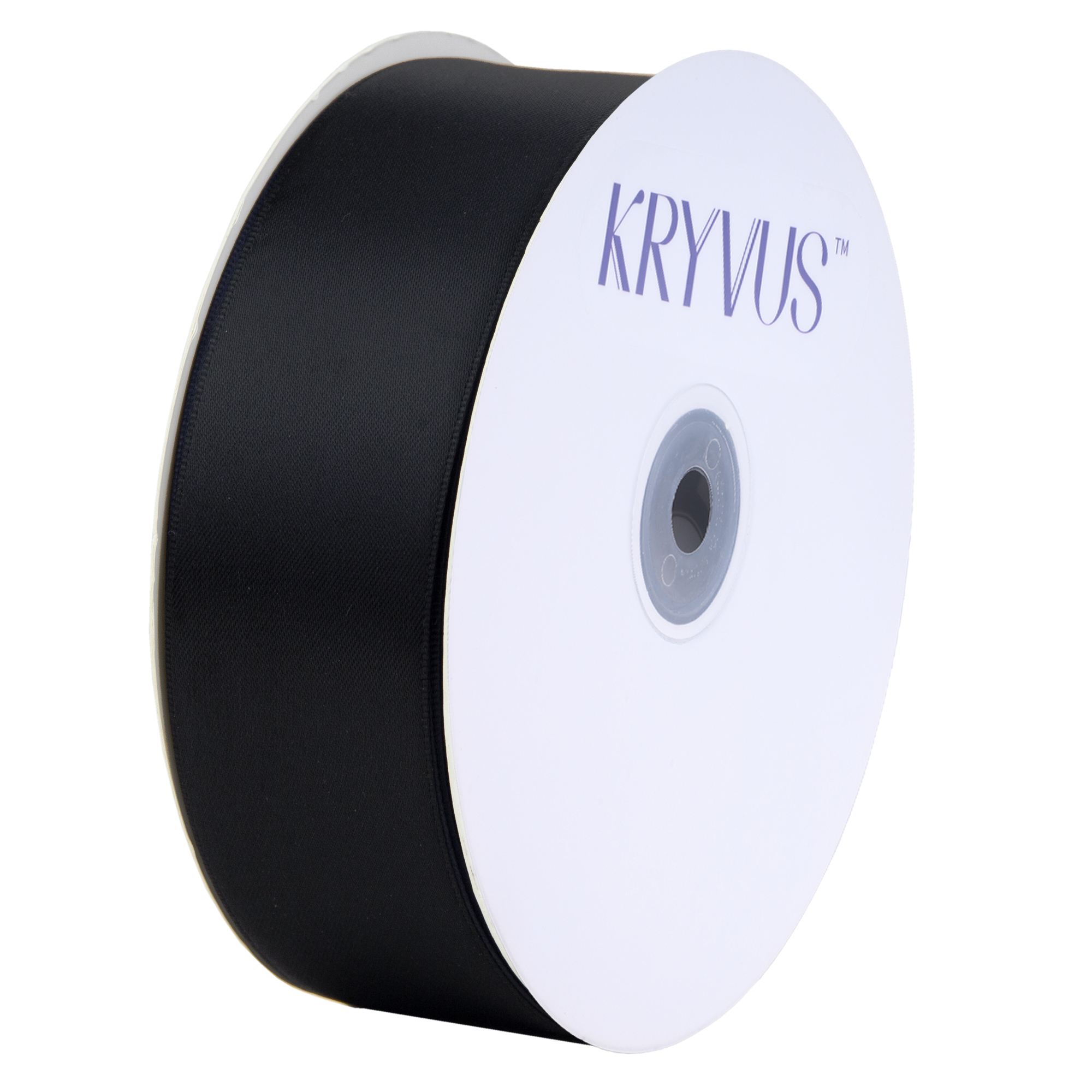KRYVUS Double Faced 1-1/2" Black Polyester Satin Ribbon Continuous 50 Yards Use for Bows Bouquet,Christmas Gift Wrapping,Floral Arrangement