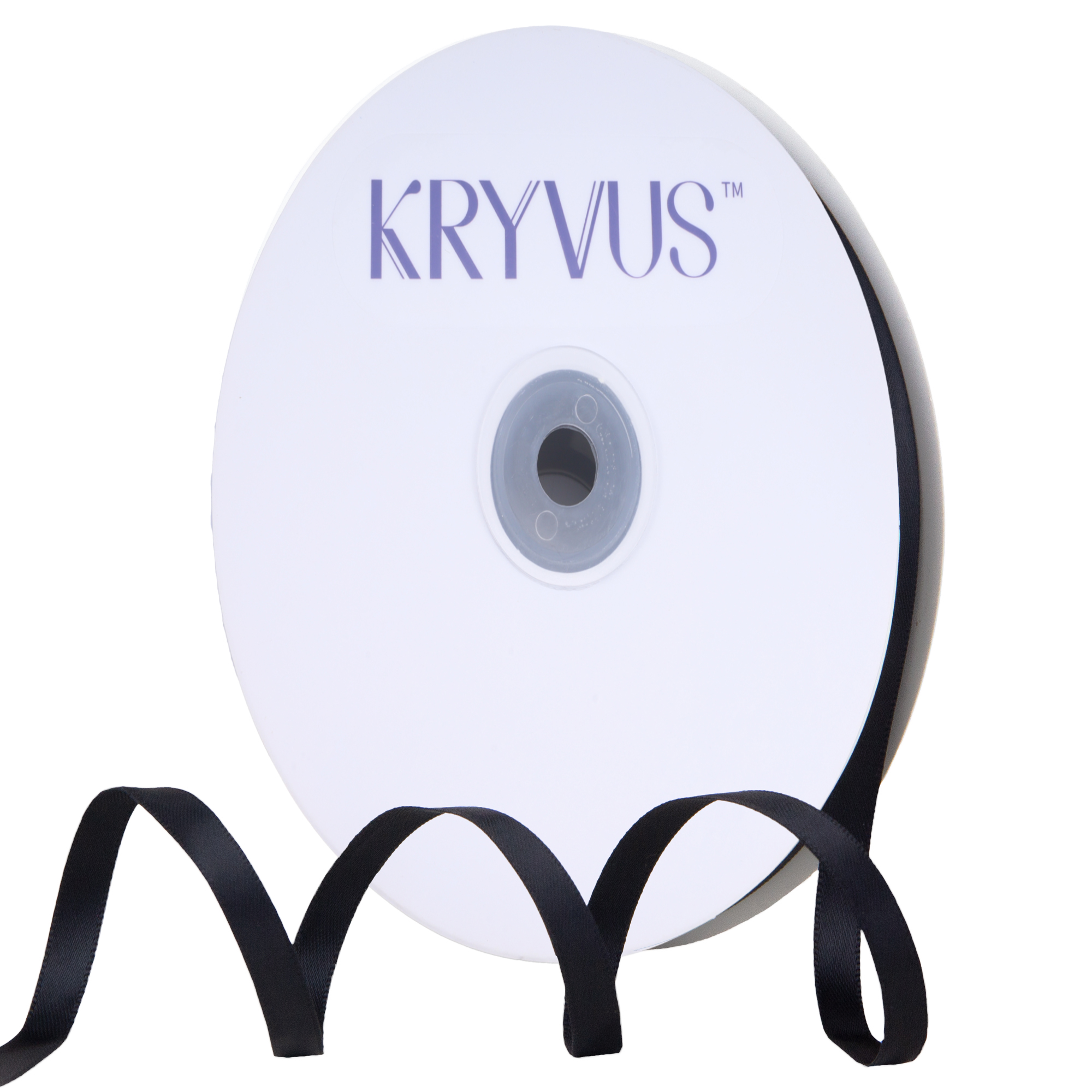 KRYVUS Double Faced 1/4" Black Polyester Satin Ribbon Continuous 50 Yards Use for Bows Bouquet,Christmas Gift Wrapping,Floral Arrangement