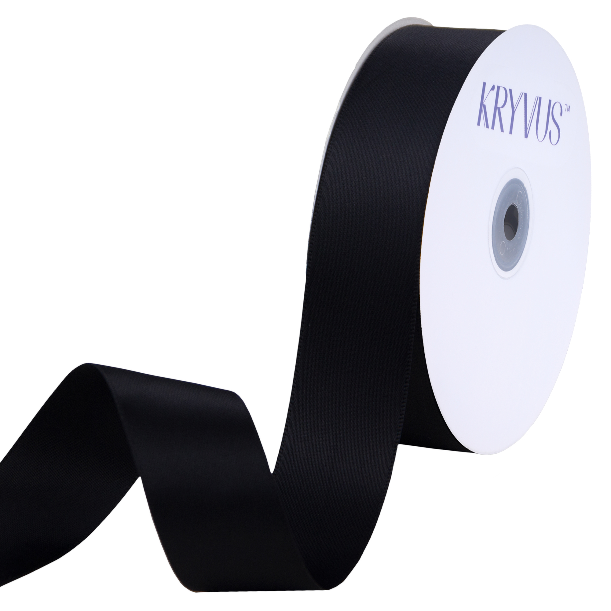 KRYVUS Double Faced 1" Black Polyester Satin Ribbon Continuous 25 Yards Use for Bows Bouquet,Christmas Gift Wrapping,Floral Arrangement