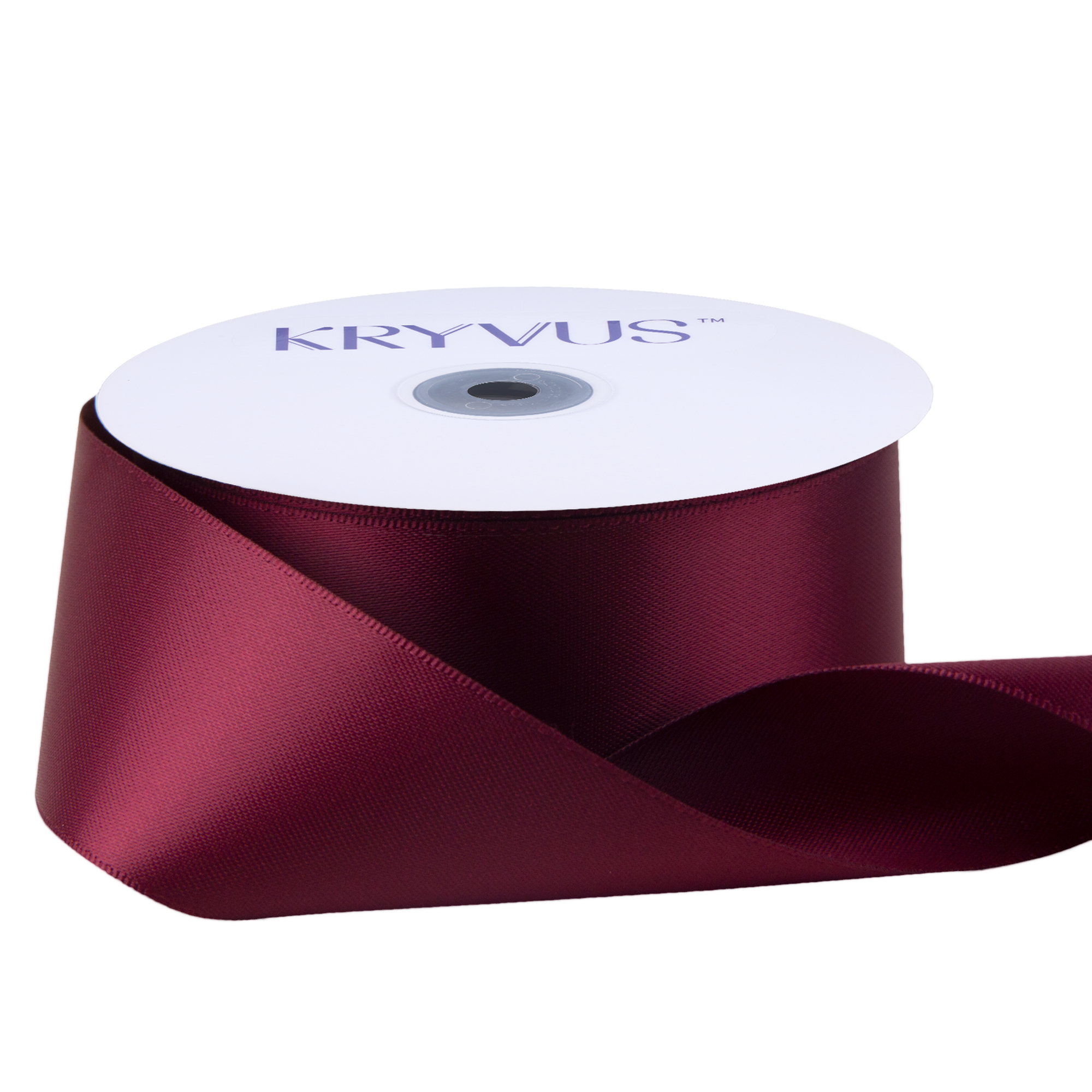 KRYVUS Double Faced 1-1/2" Burgundy Polyester Satin Ribbon Continuous 25 Yards Use for Bows Bouquet,Christmas Gift Wrapping,Floral Arrangement