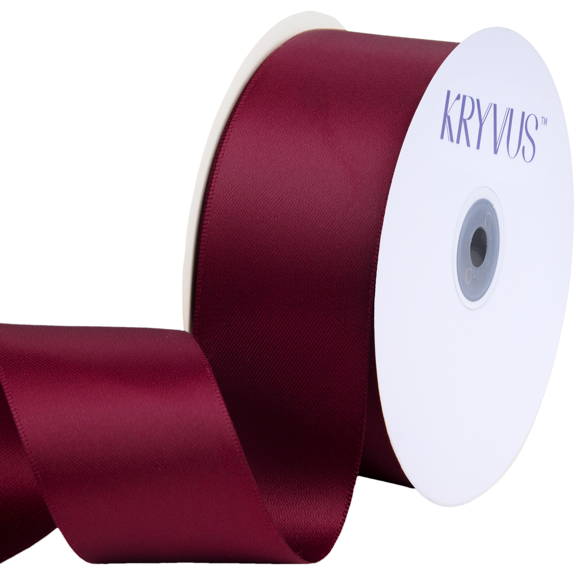 KRYVUS Double Faced 1-1/2" Burgundy Polyester Satin Ribbon Continuous 25 Yards Use for Bows Bouquet,Christmas Gift Wrapping,Floral Arrangement
