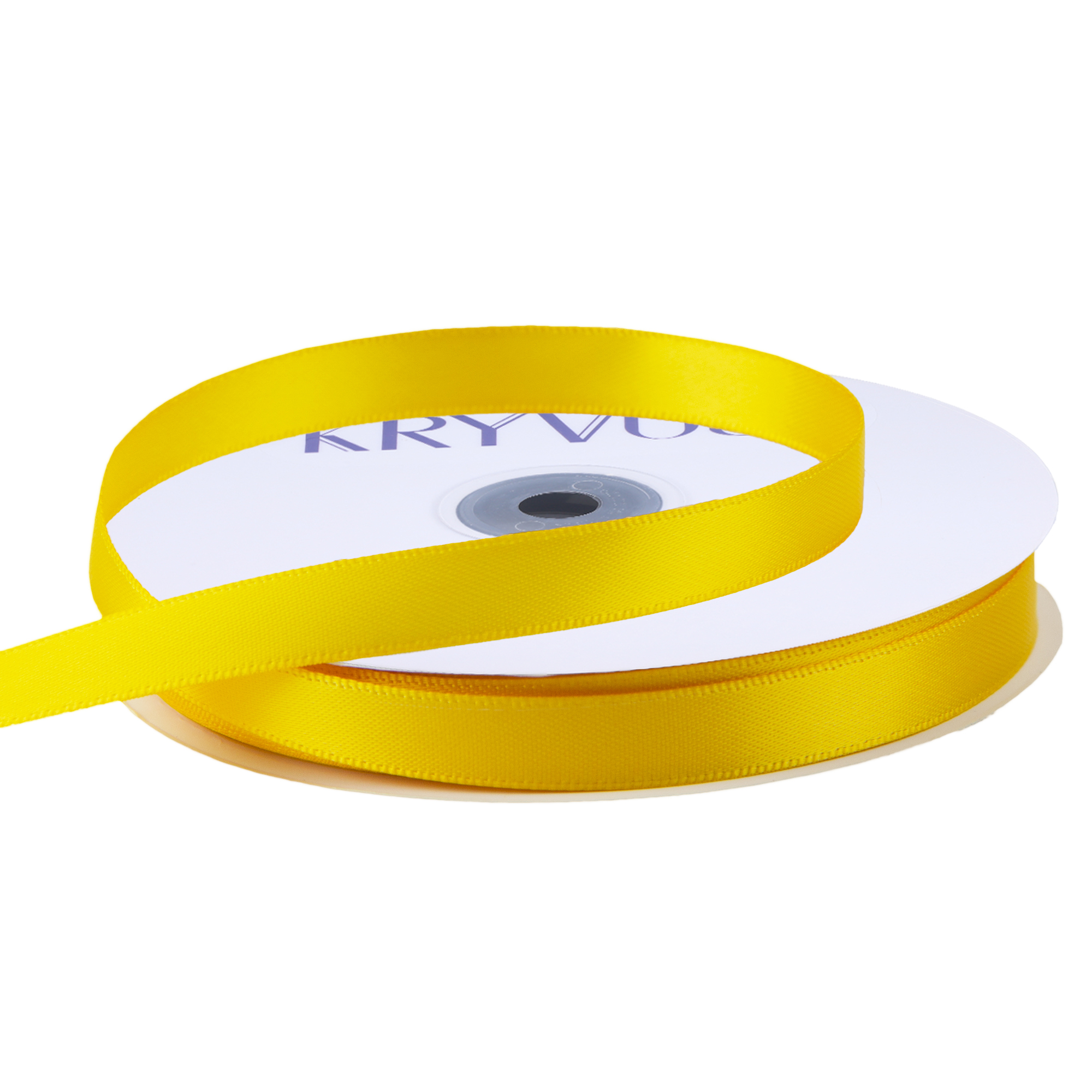 KRYVUS Double Faced 3/8" Maize Yellow Polyester Satin Ribbon Continuous 50 Yards Use for Bows Bouquet,Christmas Gift Wrapping,Floral Arrangement