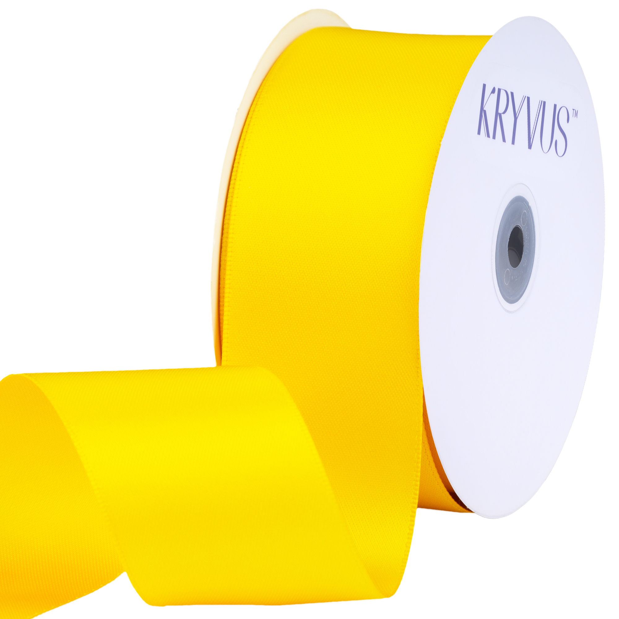 KRYVUS Double Faced 1-1/2" Maize Yellow Polyester Satin Ribbon Continuous 25 Yards Use for Bows Bouquet,Christmas Gift Wrapping,Floral Arrangement