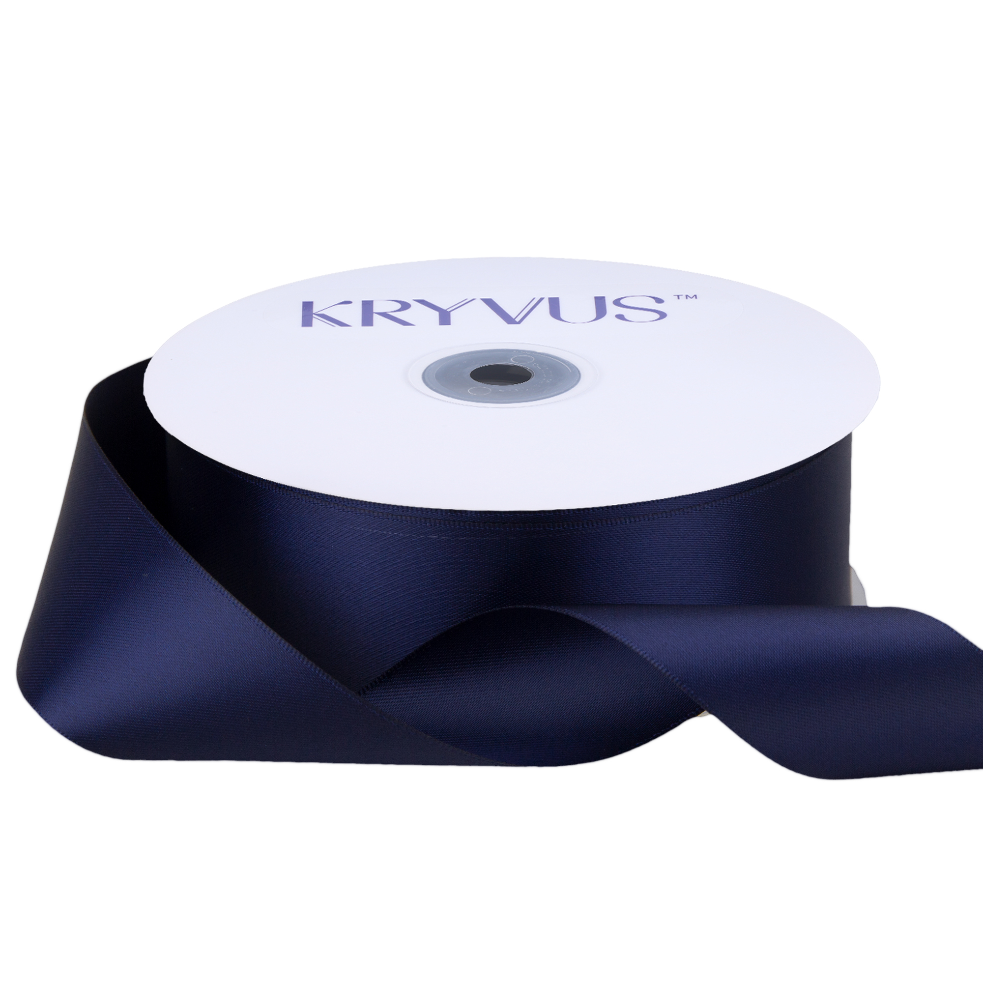 KRYVUS Double Faced 1-1/2" Navy Blue Polyester Satin Ribbon Continuous 50 Yards Use for Bows Bouquet,Christmas Gift Wrapping,Floral Arrangement