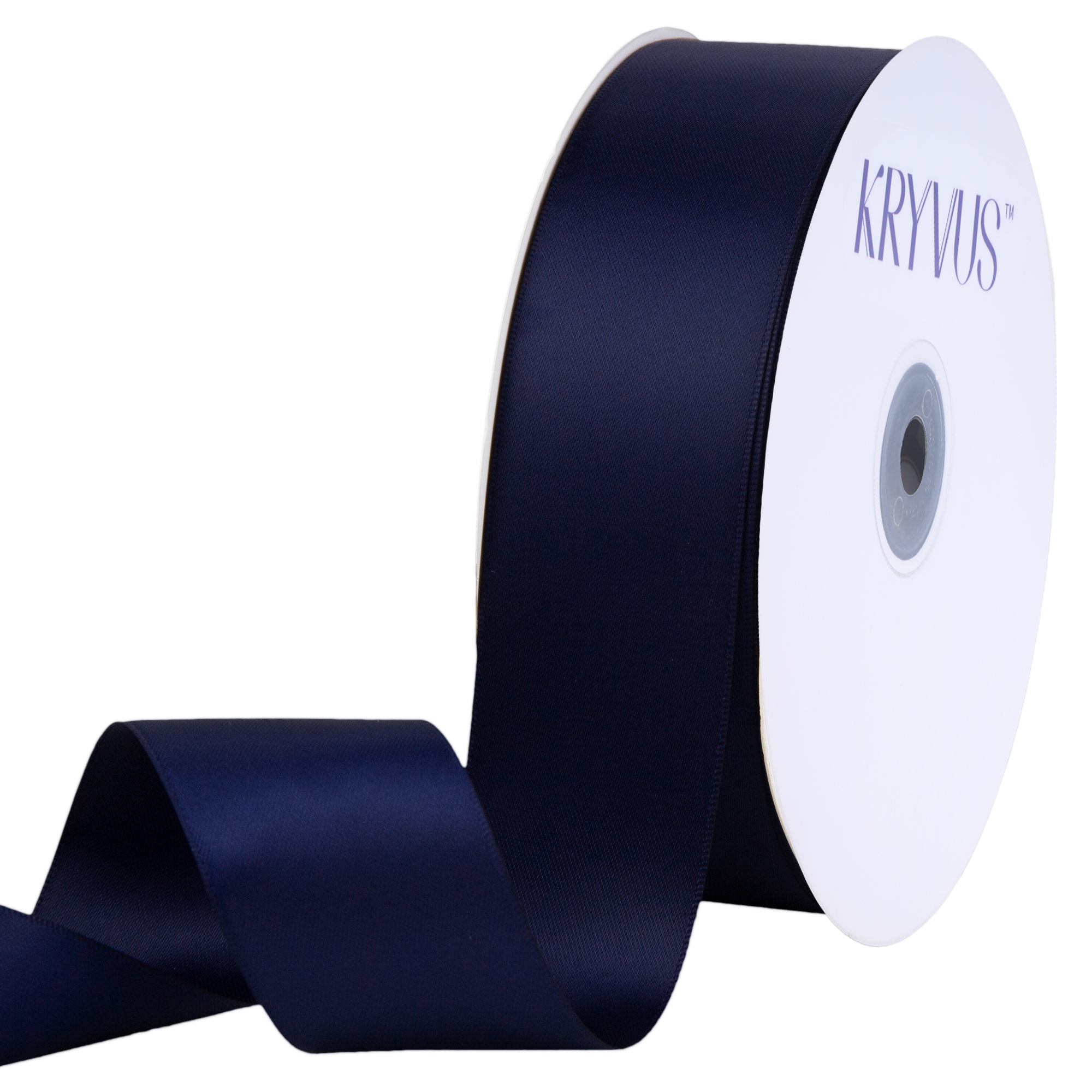 KRYVUS Double Faced 1-1/2" Navy Blue Polyester Satin Ribbon Continuous 50 Yards Use for Bows Bouquet,Christmas Gift Wrapping,Floral Arrangement