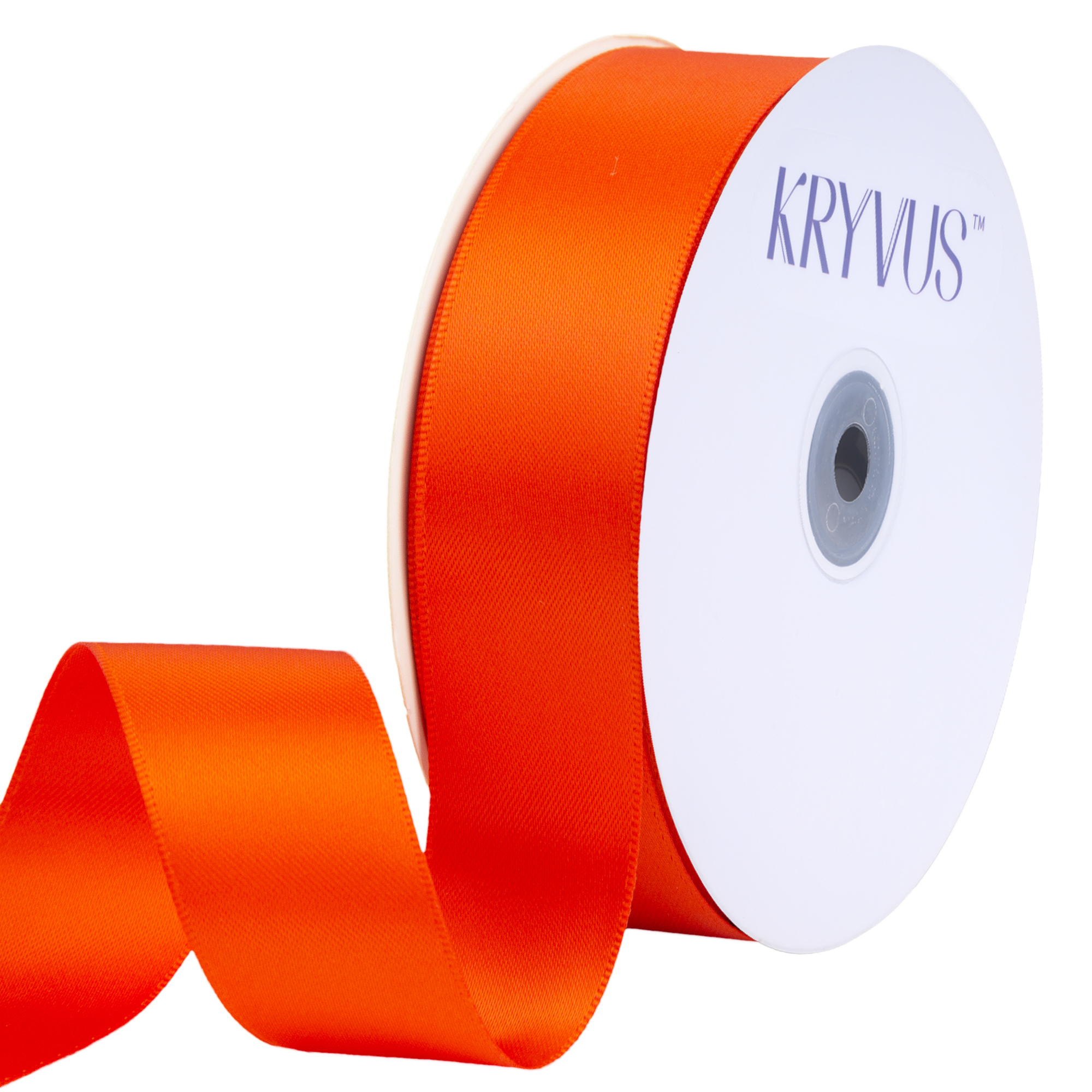 KRYVUS Double Faced 1" Autumn Orange Polyester Satin Ribbon Continuous 25 Yards Use for Bows Bouquet,Christmas Gift Wrapping,Floral Arrangement