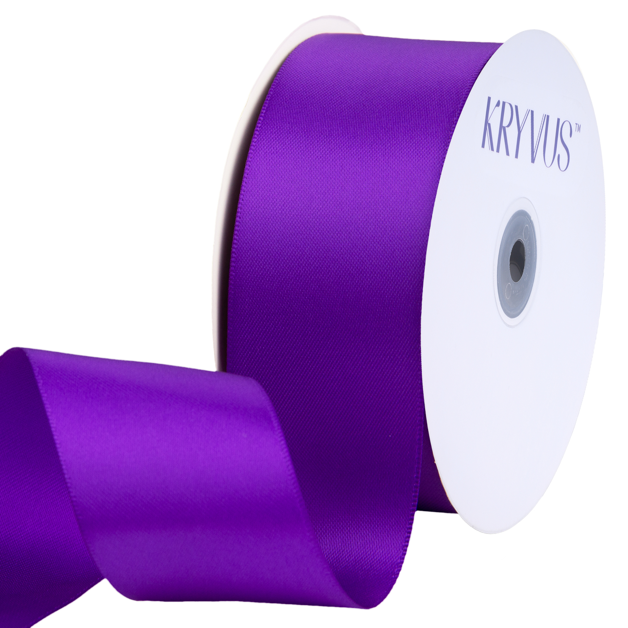 KRYVUS Double Faced 1-1/2" Purple Polyester Satin Ribbon Continuous 25 Yards Use for Bows Bouquet,Christmas Gift Wrapping,Floral Arrangement