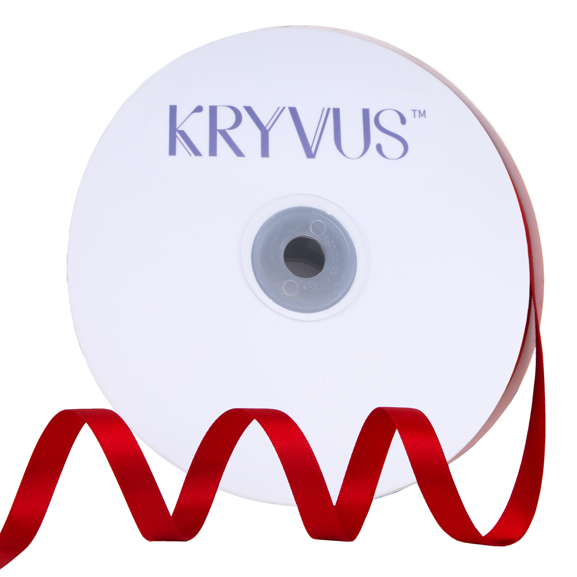 KRYVUS Double Faced 3/8" Red Polyester Satin Ribbon Continuous 50 Yards Use for Bows Bouquet,Christmas Gift Wrapping,Floral Arrangement