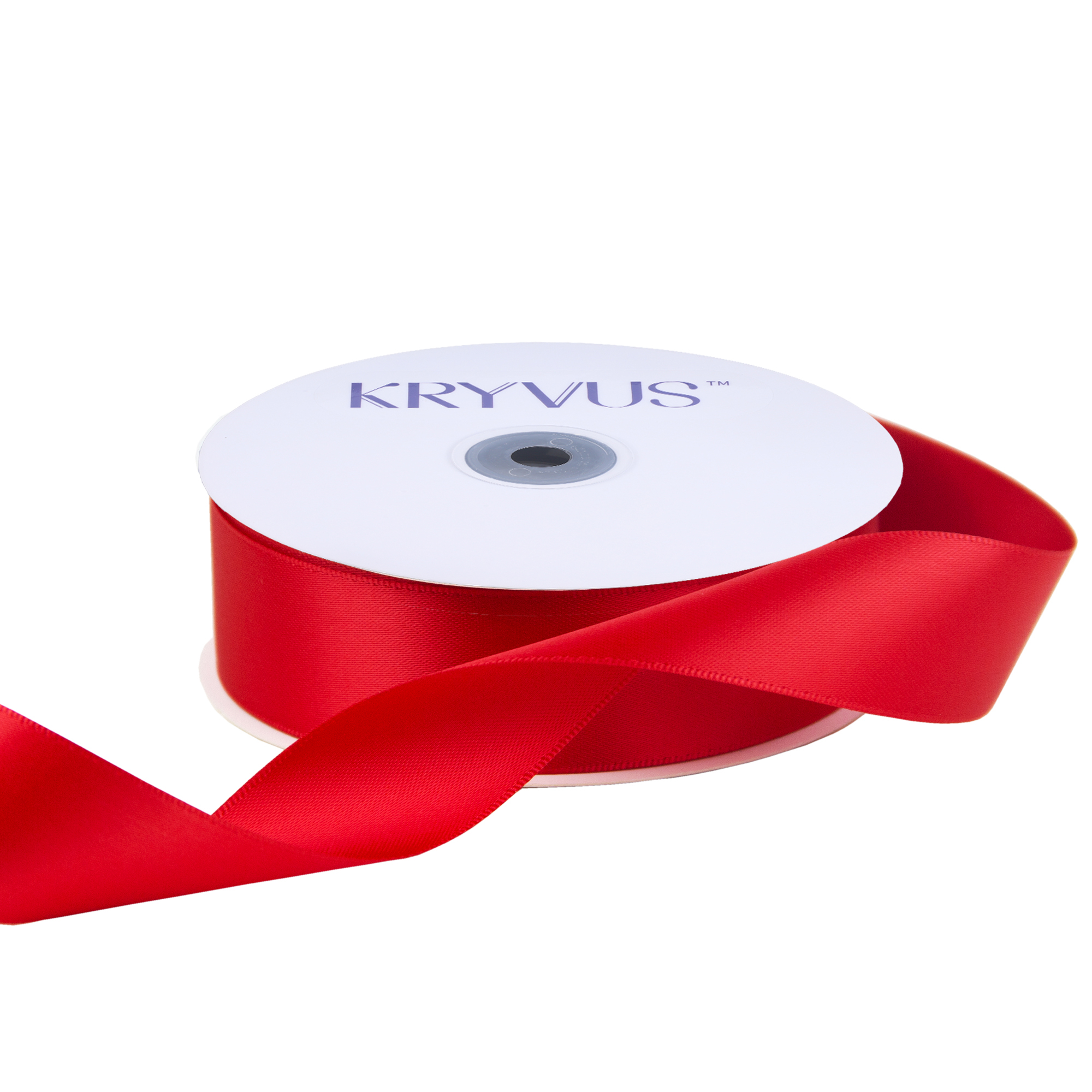 KRYVUS Double Faced 1" Hot Red Polyester Satin Ribbon Continuous 25 Yards Use for Bows Bouquet,Christmas Gift Wrapping,Floral Arrangement
