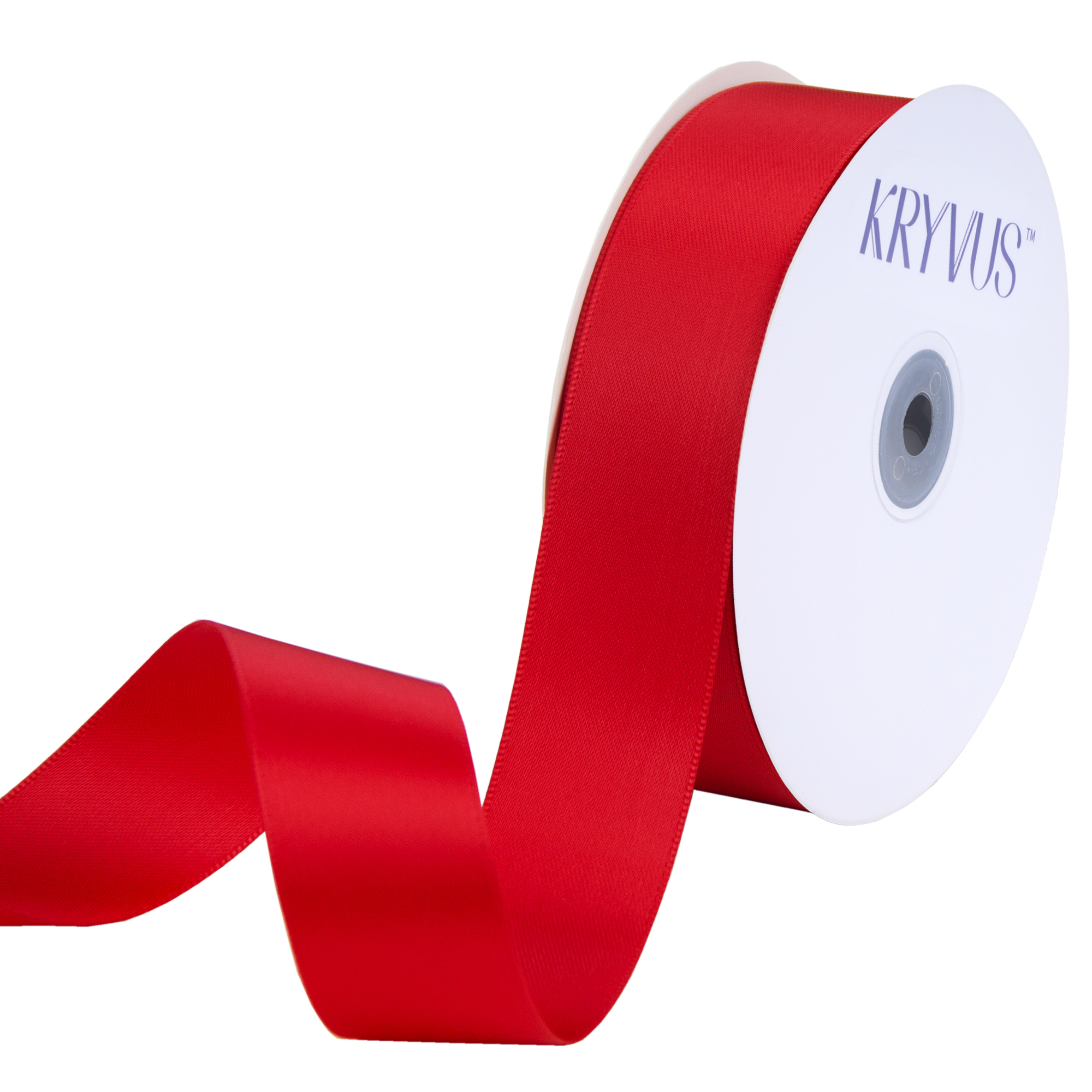KRYVUS Double Faced 1" Hot Red Polyester Satin Ribbon Continuous 25 Yards Use for Bows Bouquet,Christmas Gift Wrapping,Floral Arrangement