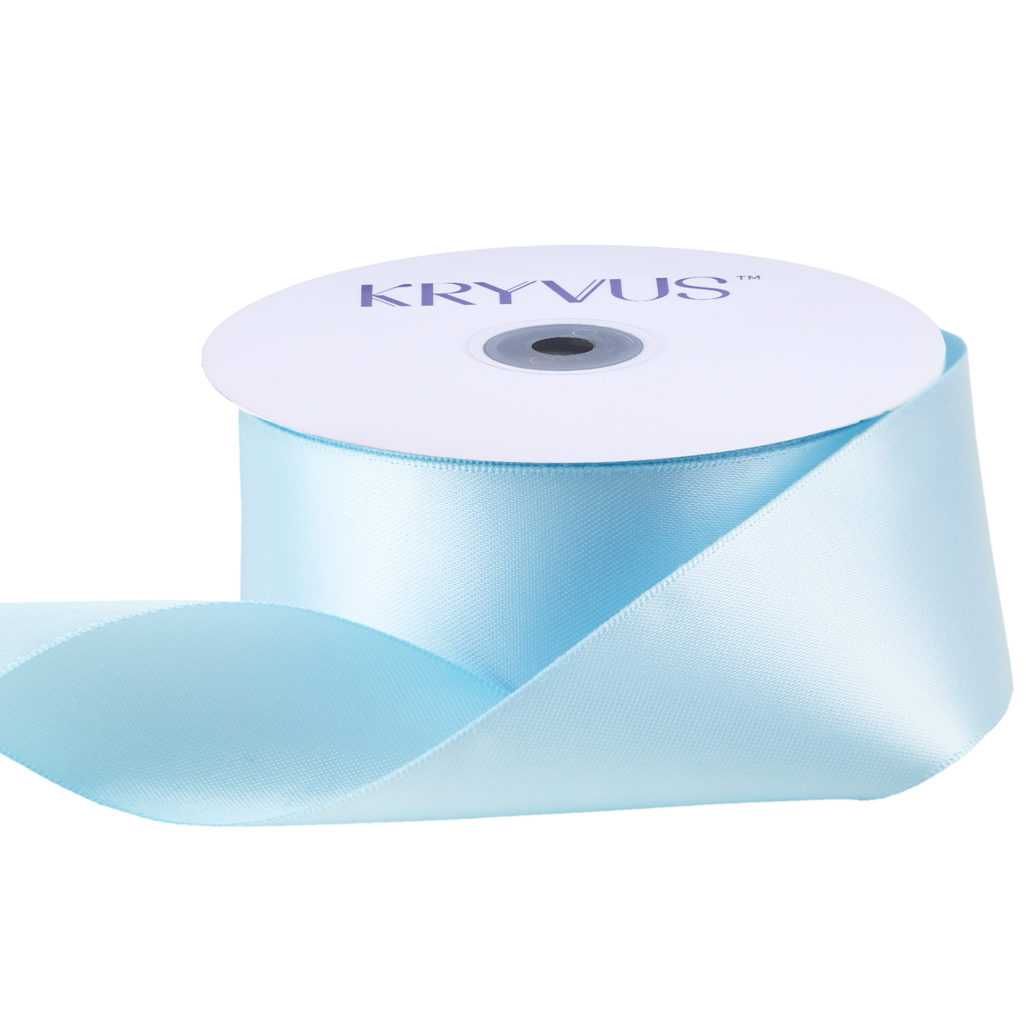 KRYVUS Double Faced 1-1/2" Light Blue Polyester Satin Ribbon Continuous 25 Yards Use for Bows Bouquet,Christmas Gift Wrapping,Floral Arrangement