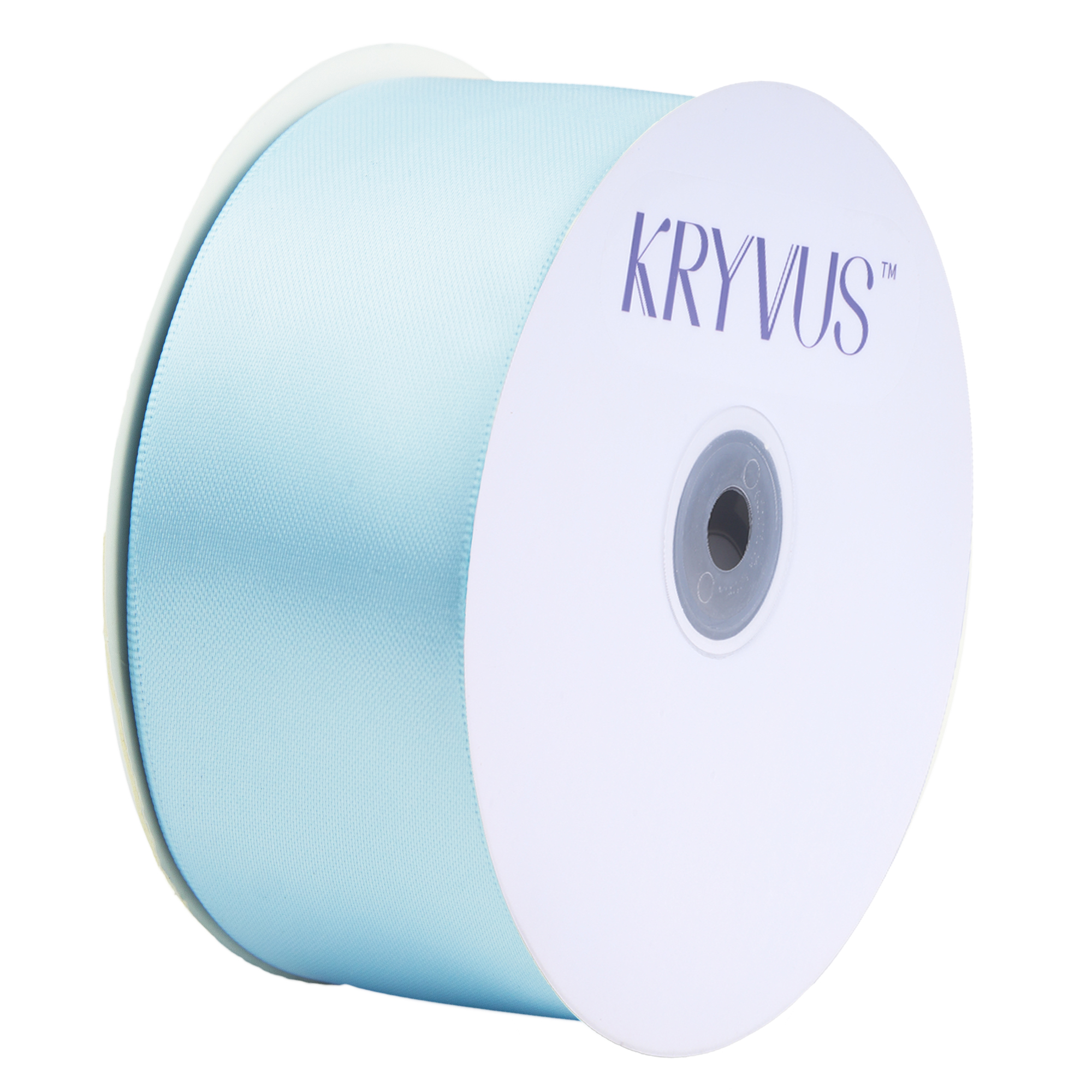 KRYVUS Double Faced 1-1/2" Light Blue Polyester Satin Ribbon Continuous 25 Yards Use for Bows Bouquet,Christmas Gift Wrapping,Floral Arrangement