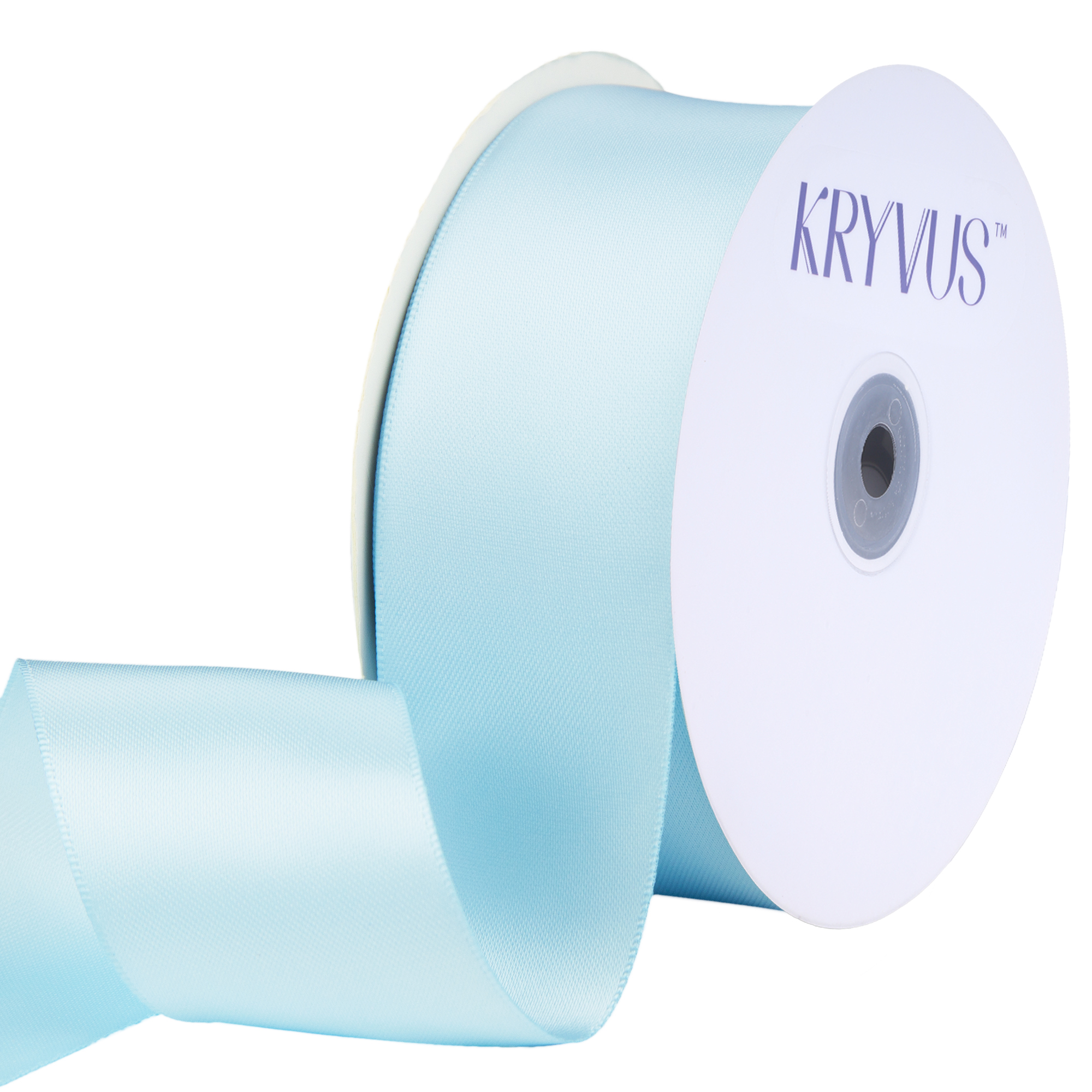KRYVUS Double Faced 1-1/2" Light Blue Polyester Satin Ribbon Continuous 25 Yards Use for Bows Bouquet,Christmas Gift Wrapping,Floral Arrangement