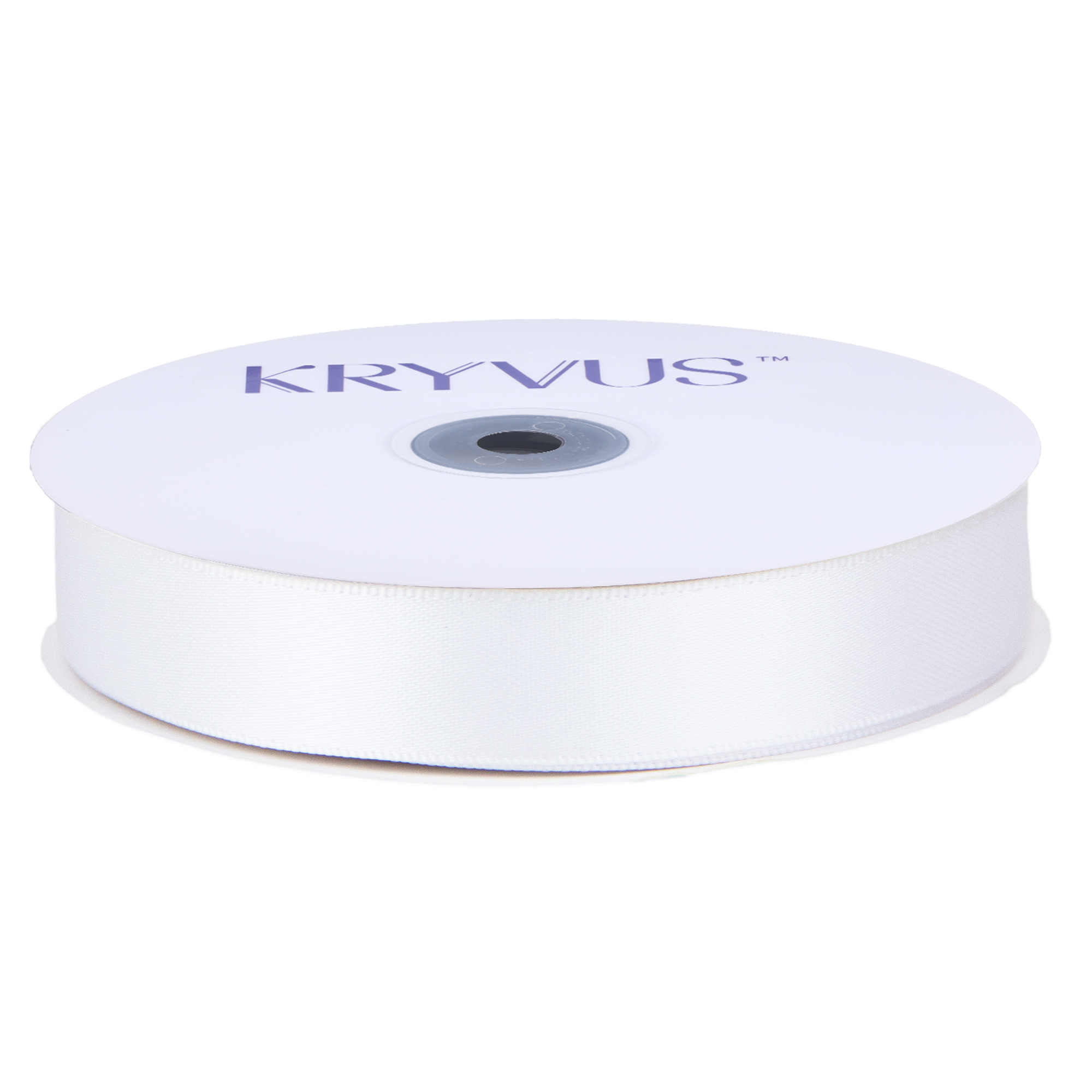 KRYVUS Double Faced 5/8" White Polyester Satin Ribbon Continuous 25 Yards Use for Bows Bouquet,Christmas Gift Wrapping,Floral Arrangement