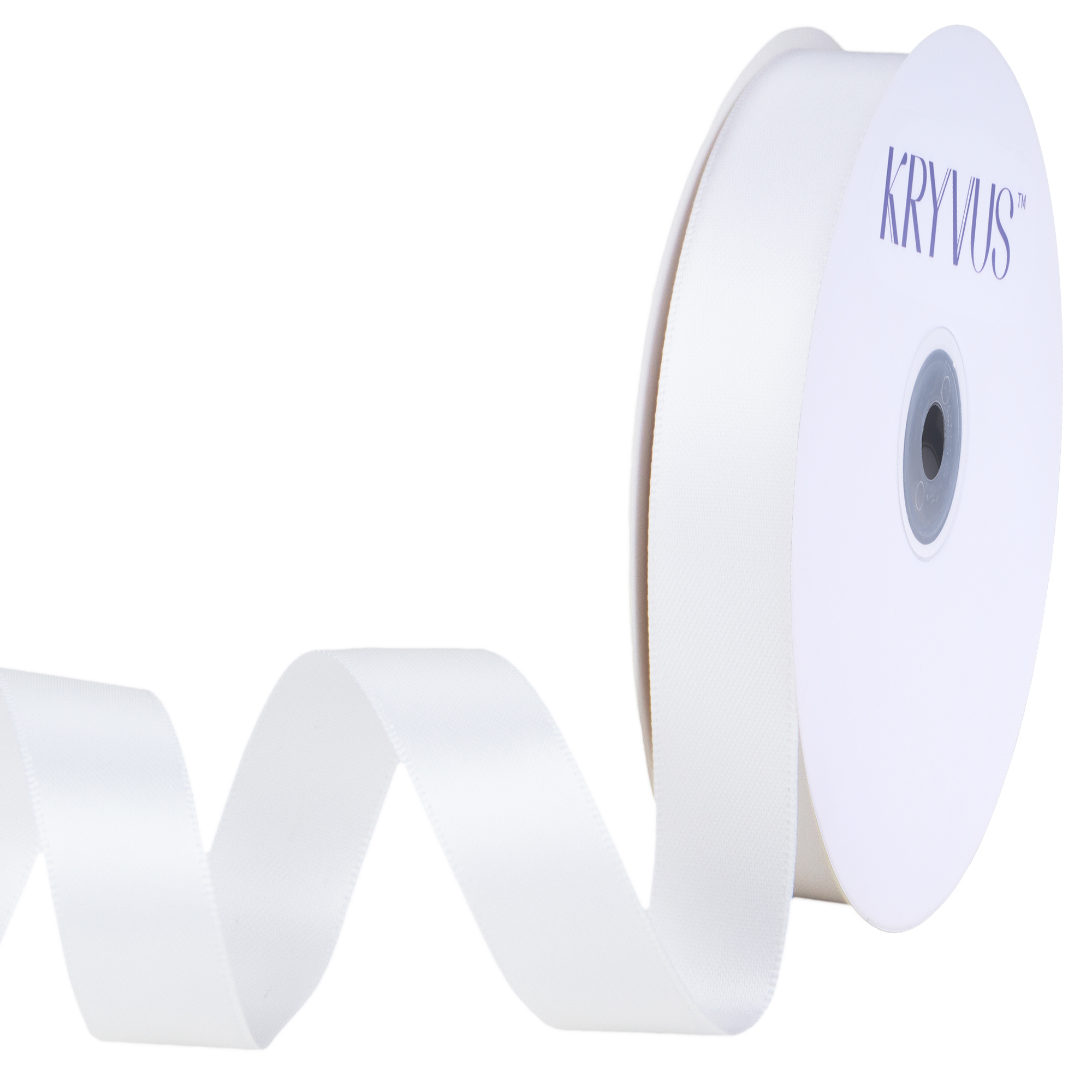 KRYVUS Double Faced 5/8" White Polyester Satin Ribbon Continuous 25 Yards Use for Bows Bouquet,Christmas Gift Wrapping,Floral Arrangement