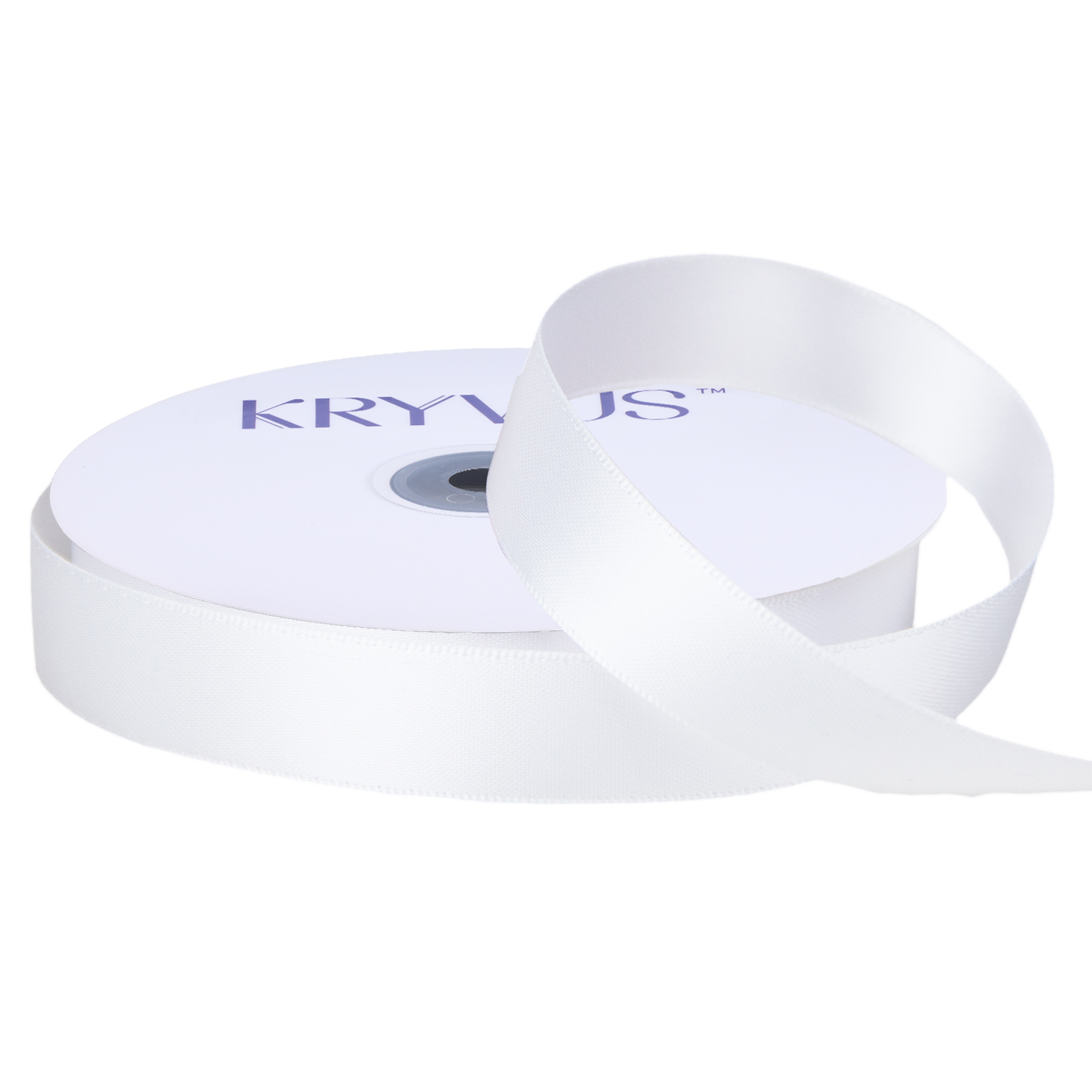 KRYVUS Double Faced 5/8" White Polyester Satin Ribbon Continuous 25 Yards Use for Bows Bouquet,Christmas Gift Wrapping,Floral Arrangement