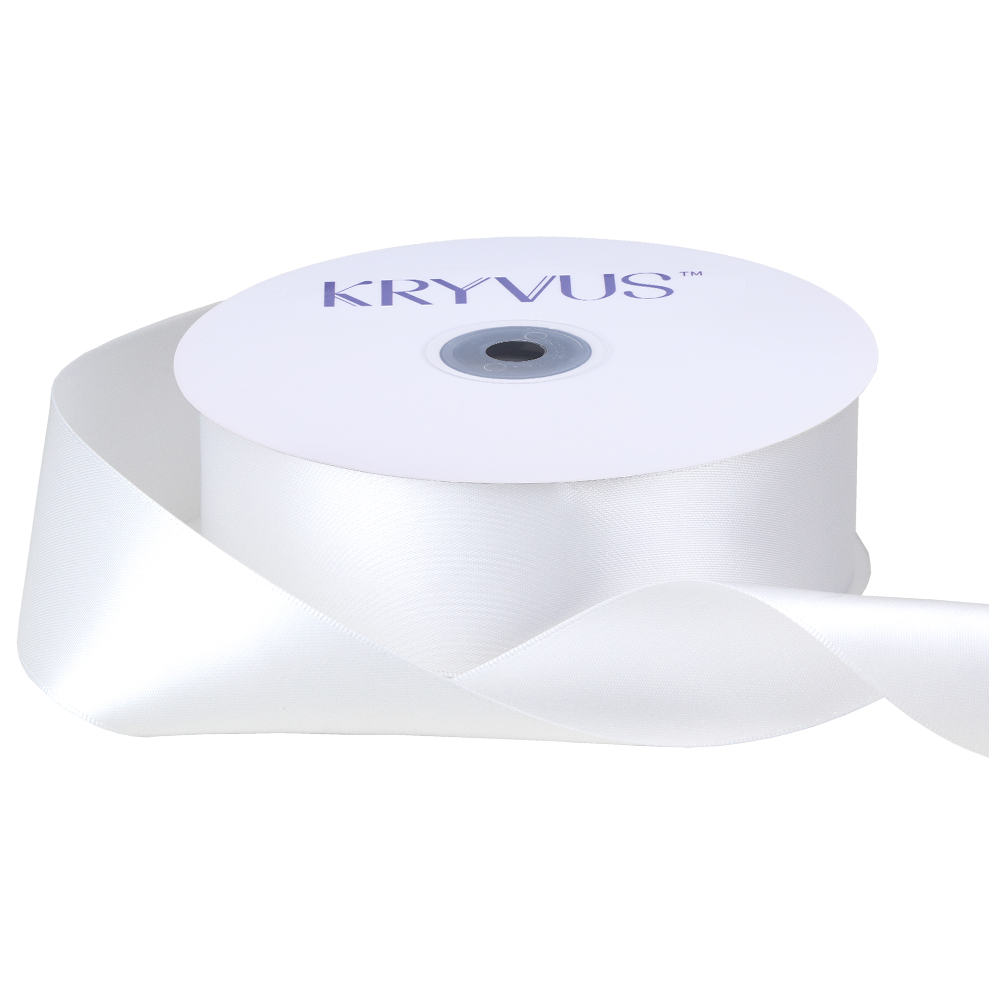 KRYVUS Double Faced 1-1/2" White Polyester Satin Ribbon Continuous 50 Yards Use for Bows Bouquet,Christmas Gift Wrapping,Floral Arrangement