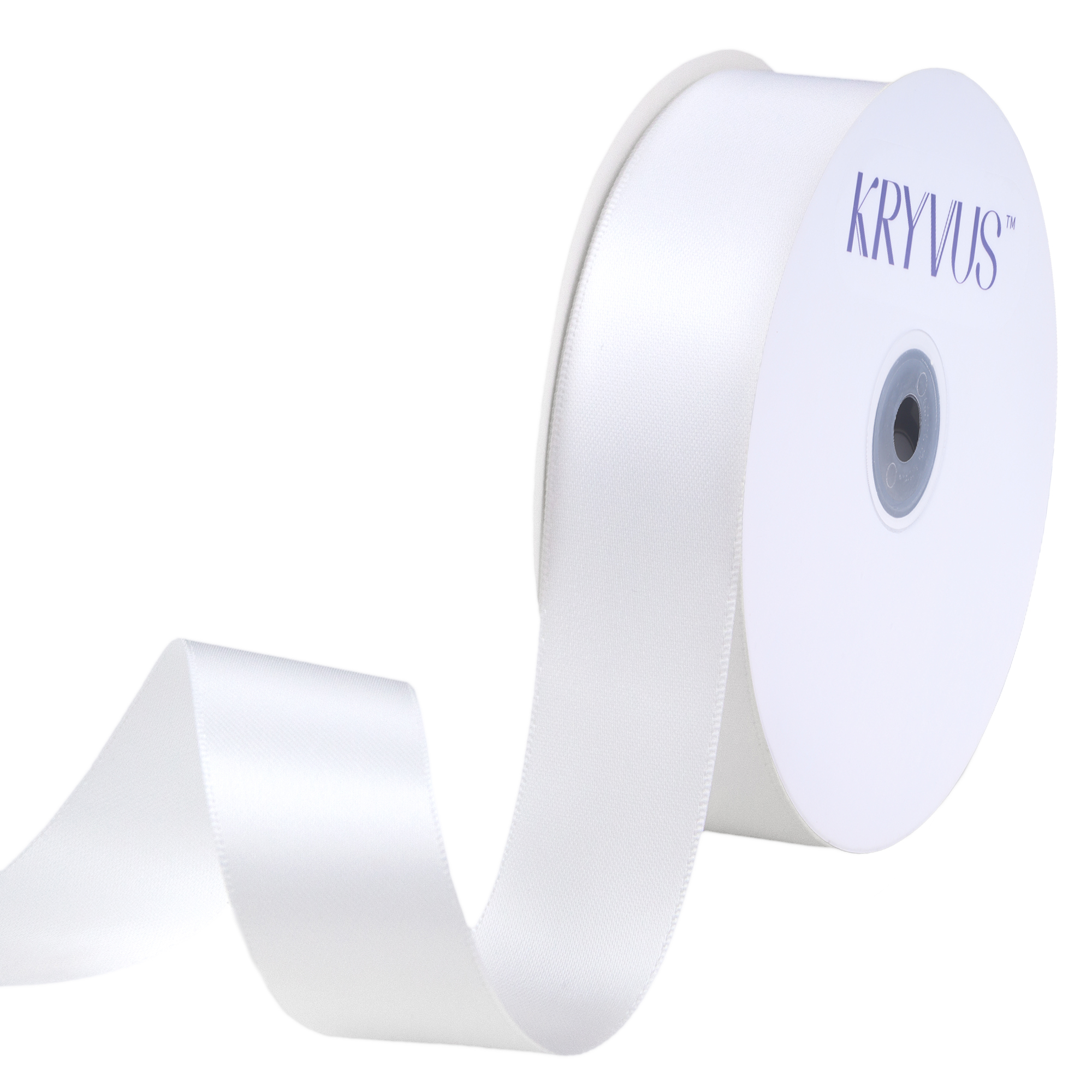KRYVUS Double Faced 1" White Polyester Satin Ribbon Continuous 25 Yards Use for Bows Bouquet,Christmas Gift Wrapping,Floral Arrangement