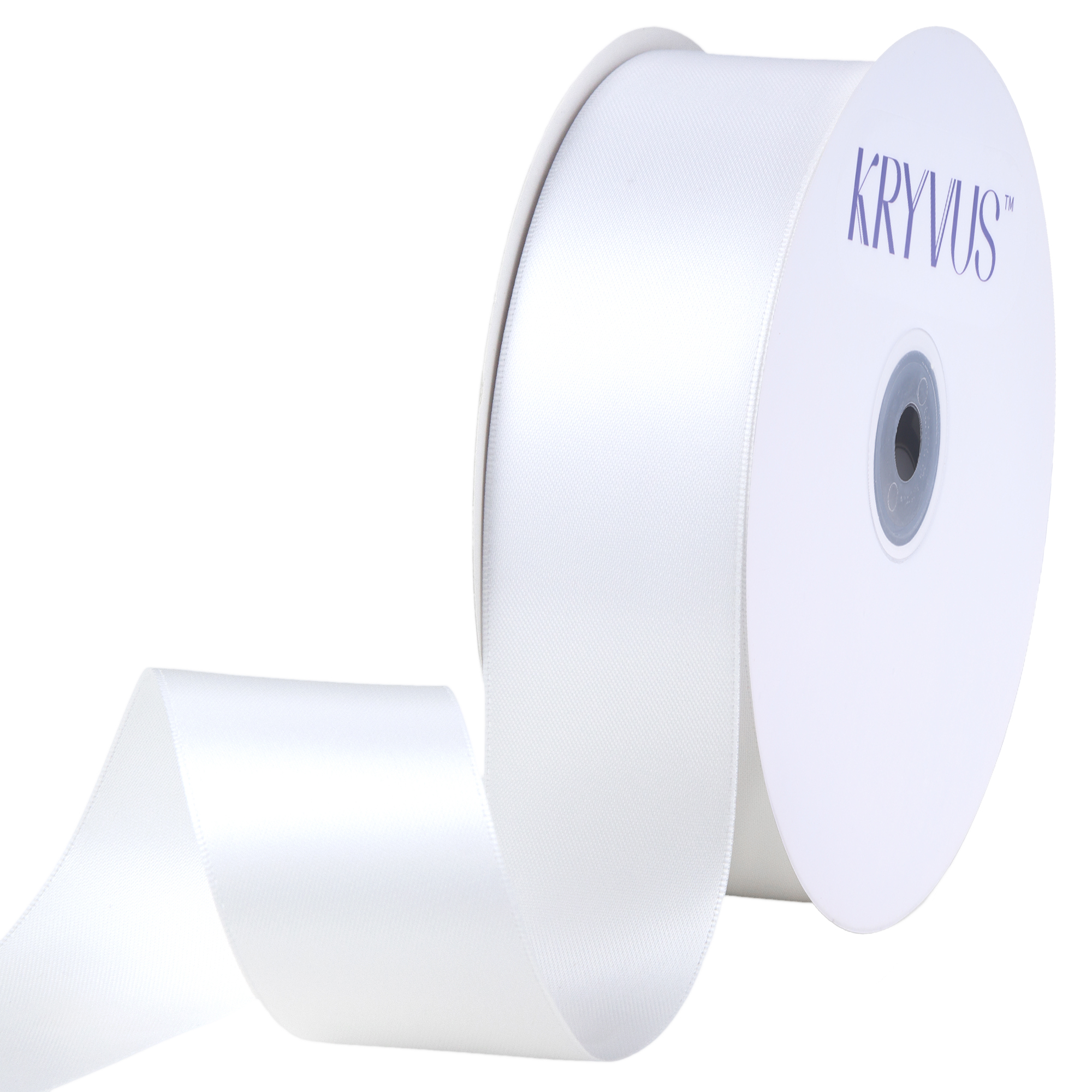 KRYVUS Double Faced 1-1/2" White Polyester Satin Ribbon Continuous 50 Yards Use for Bows Bouquet,Christmas Gift Wrapping,Floral Arrangement